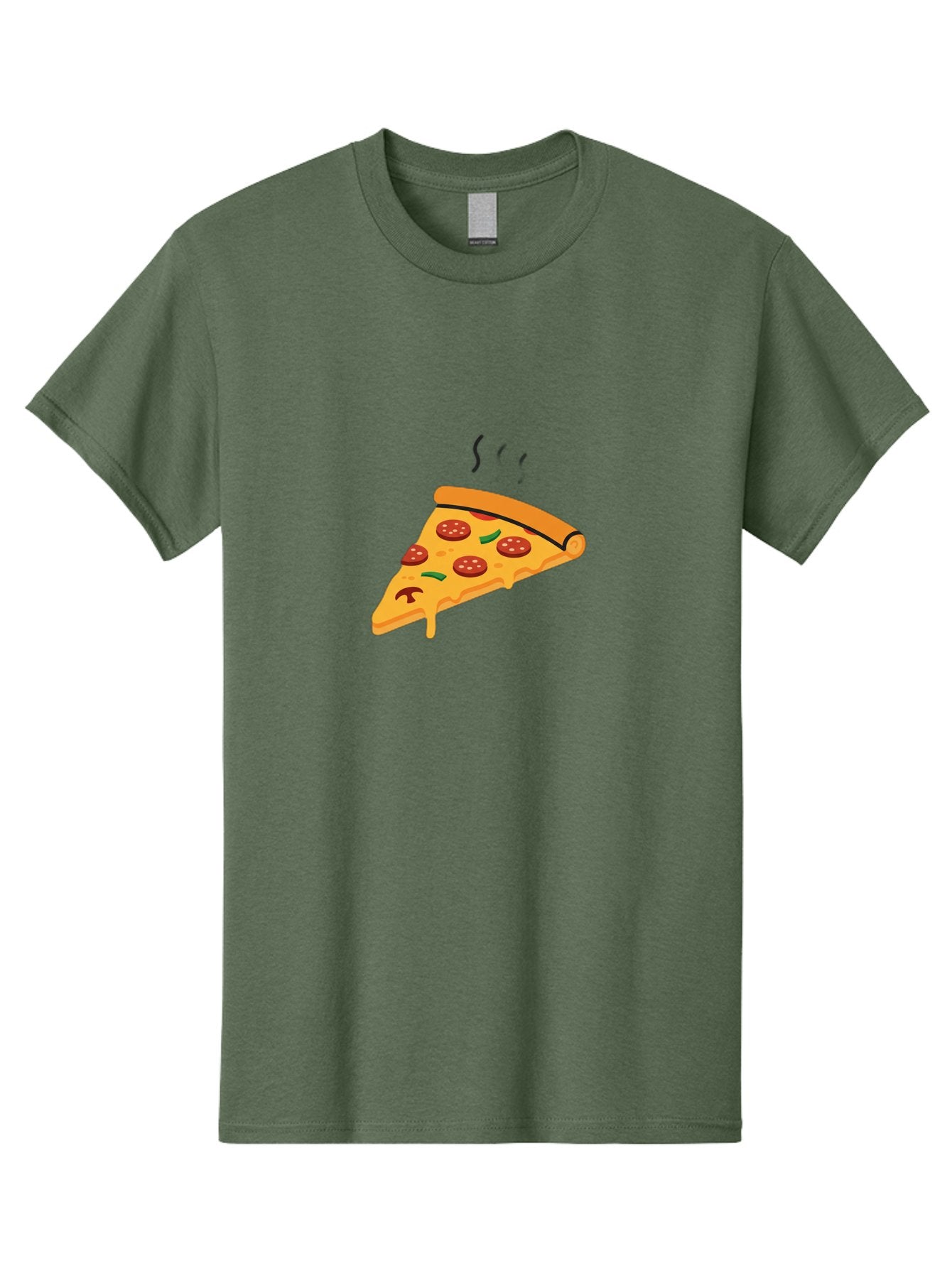 Pizza-Slice-21 Men'S Graphic Tee, 100% Cotton, Comfortable Casual Summer Wear, Machine Washable, Pepperoni Pizza Slice, Melted Cheese, Green Peppers, Hot Food, Cartoon Style, Savory Delight, Freshly Baked Pizza, Tasty Treat, Gooey Strings Bac282 12