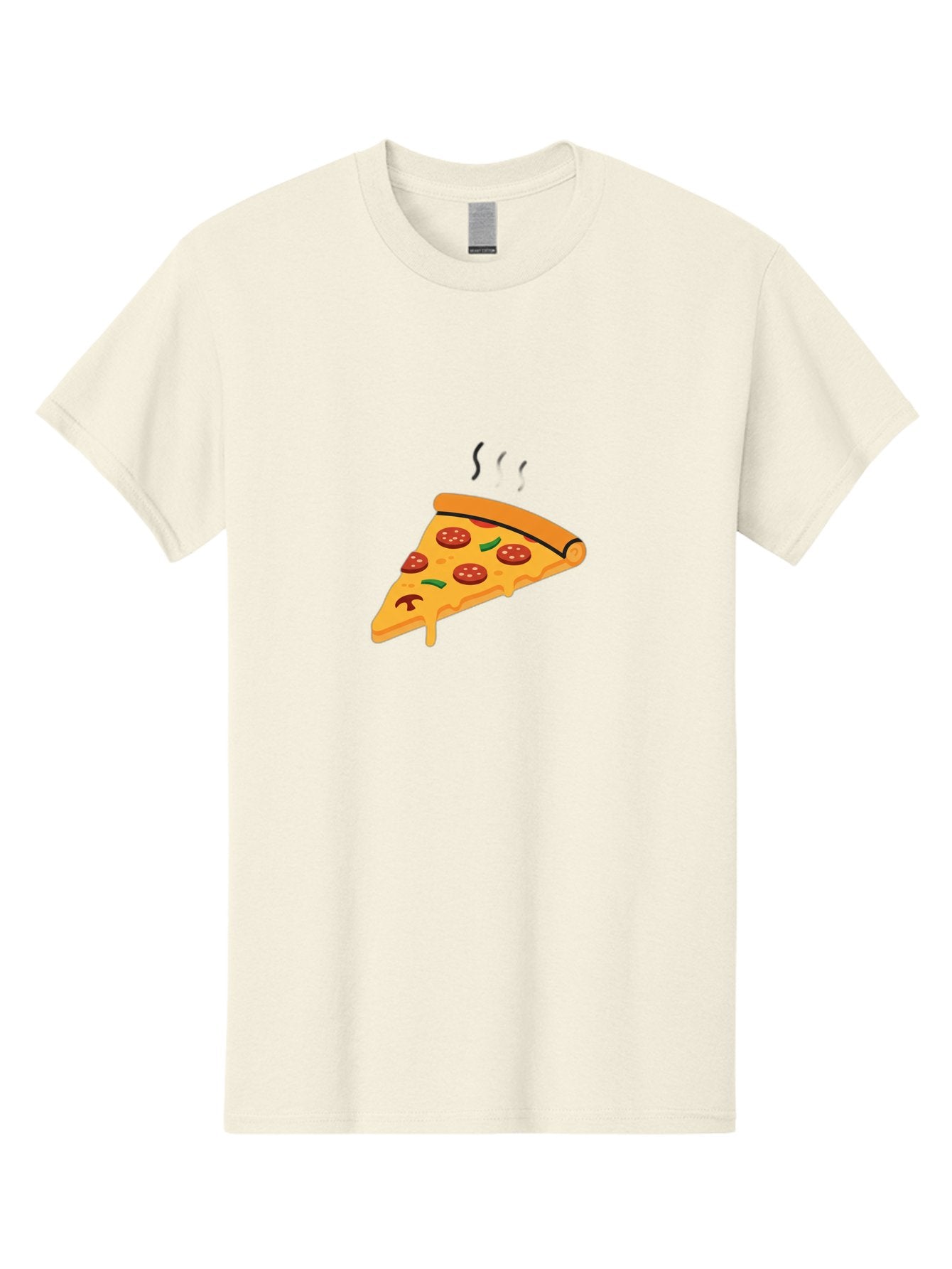 Pizza-Slice-21 Men'S Graphic Tee, 100% Cotton, Comfortable Casual Summer Wear, Machine Washable, Pepperoni Pizza Slice, Melted Cheese, Green Peppers, Hot Food, Cartoon Style, Savory Delight, Freshly Baked Pizza, Tasty Treat, Gooey Strings Bac282 3