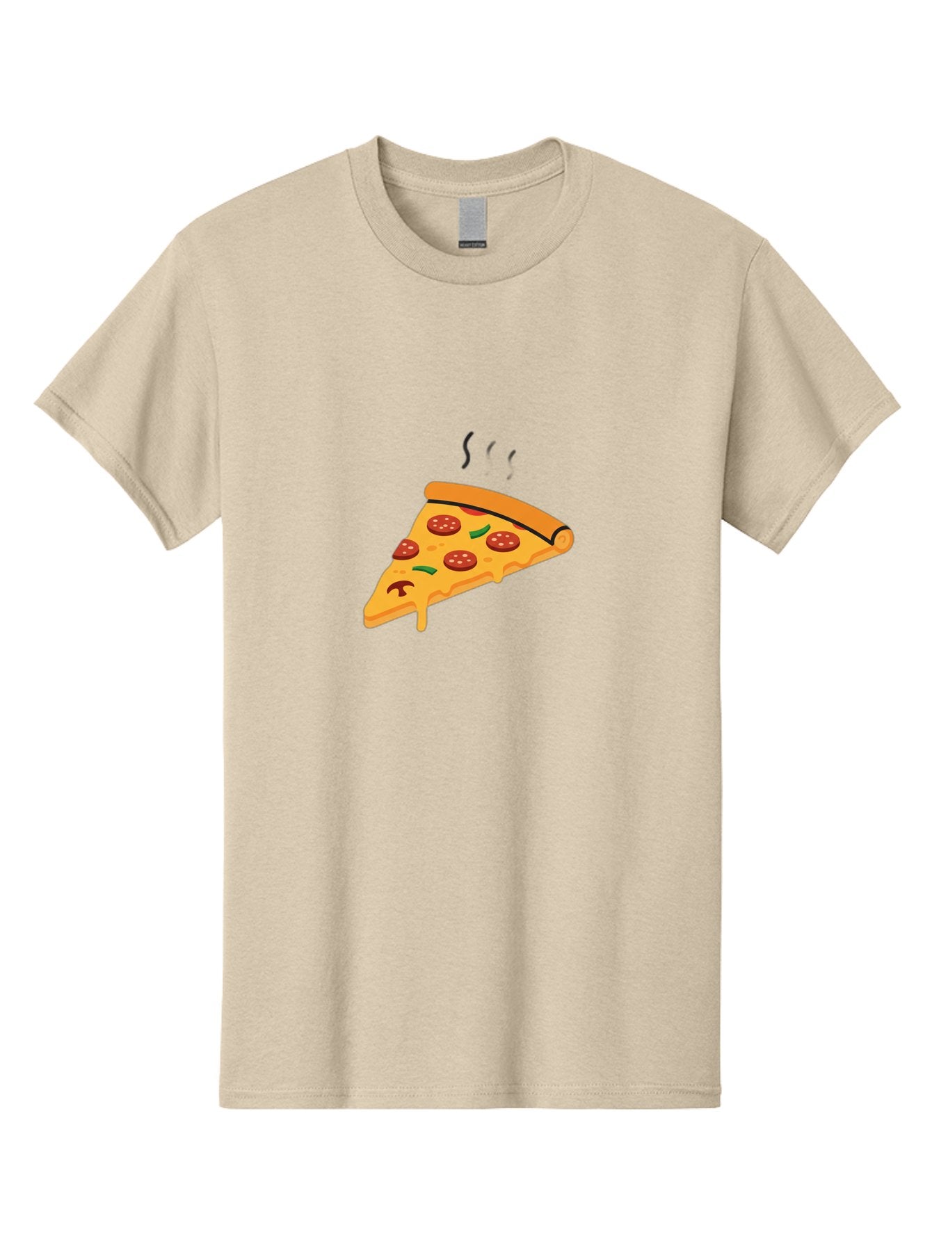 Pizza-Slice-21 Men'S Graphic Tee, 100% Cotton, Comfortable Casual Summer Wear, Machine Washable, Pepperoni Pizza Slice, Melted Cheese, Green Peppers, Hot Food, Cartoon Style, Savory Delight, Freshly Baked Pizza, Tasty Treat, Gooey Strings Bac282 5