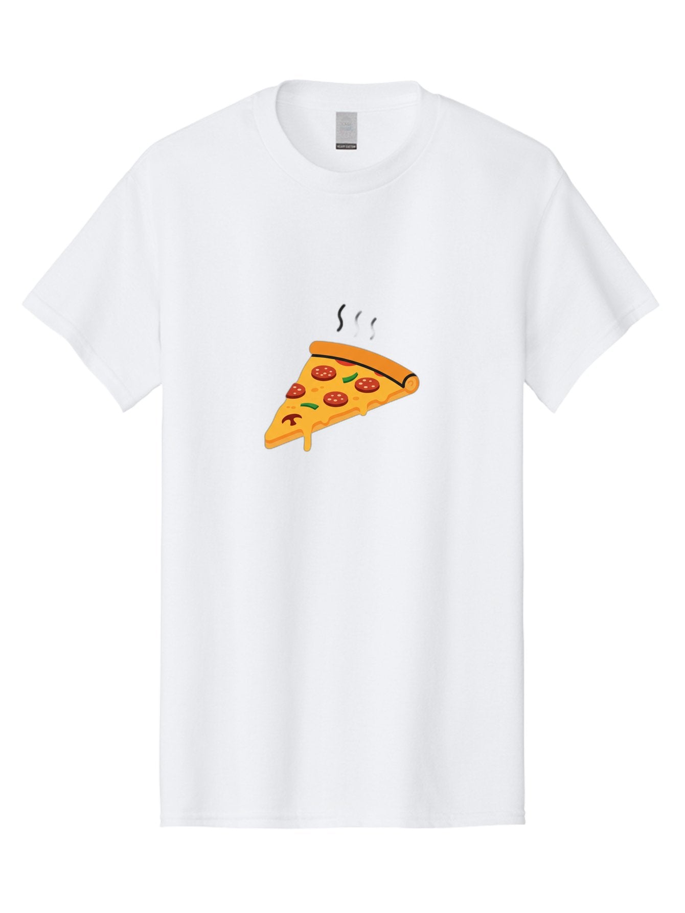 Pizza-Slice-21 Men'S Graphic Tee, 100% Cotton, Comfortable Casual Summer Wear, Machine Washable, Pepperoni Pizza Slice, Melted Cheese, Green Peppers, Hot Food, Cartoon Style, Savory Delight, Freshly Baked Pizza, Tasty Treat, Gooey Strings Bac282 11