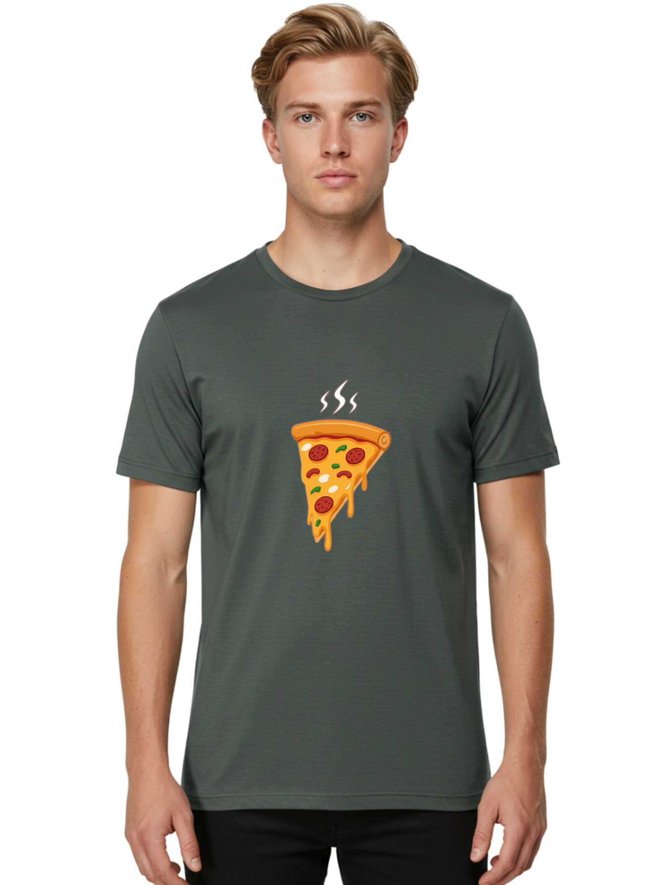 Pizza-Slice-22 Men'S Graphic Tee, 100% Cotton, Comfortable Casual Summer Wear, Machine Washable, Pepperoni Pizza, Melted Cheese, Gooey Goodness, Savory Delight, Hot Pizza, Cheesy Pizza Slice, Delicious Toppings, Italian Food, Pizza Love, Bac283 26
