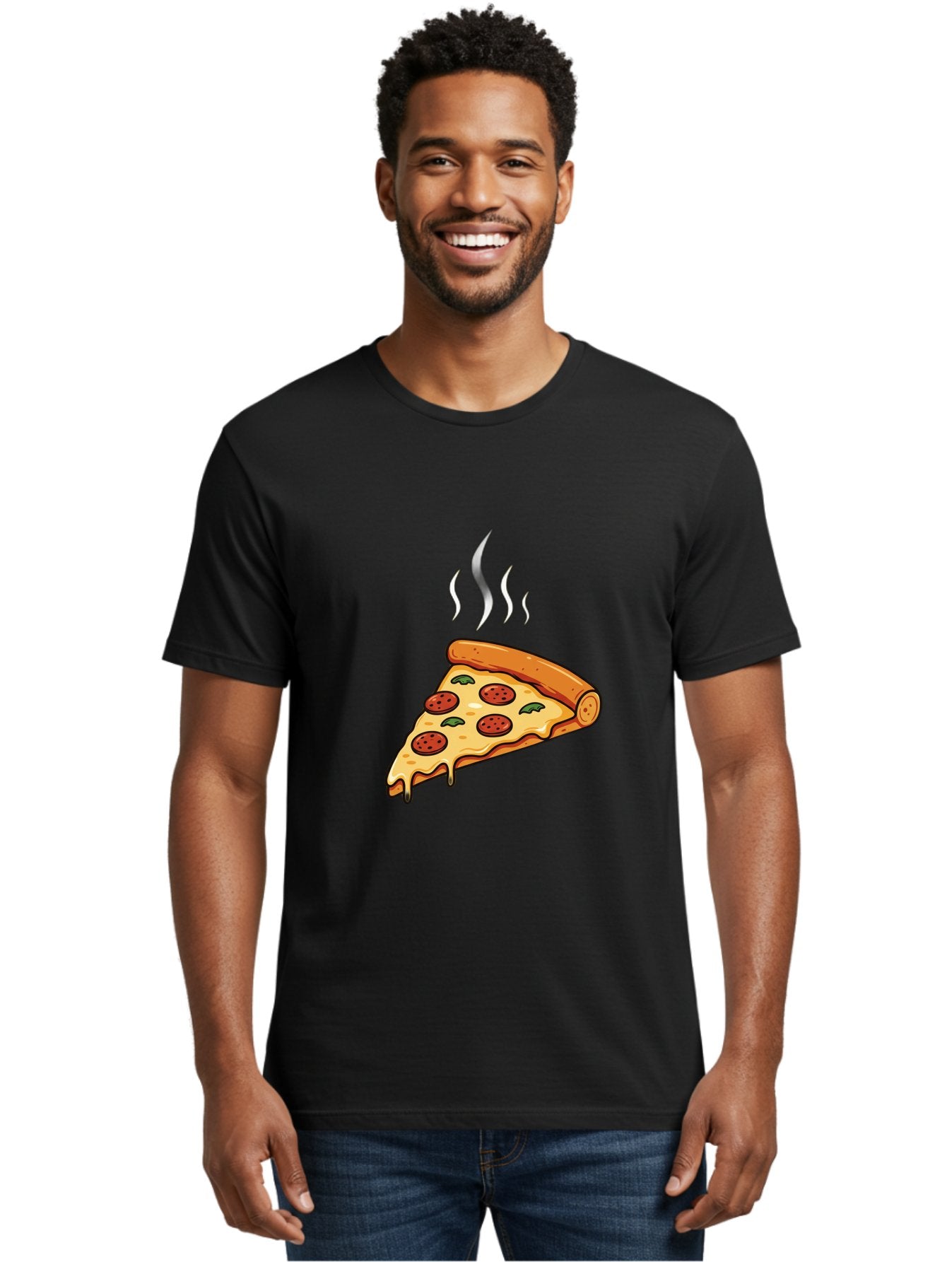 Pizza-Slice-23 Men'S Graphic Tee, 100% Cotton, Comfortable Casual Summer Wear, Machine Washable, Pepperoni Pizza, Melted Cheese, Fresh Basil, Hot Pizza, Italian Food, Savory Toppings, Crispy Crust, Delicious Meal Bac284 18