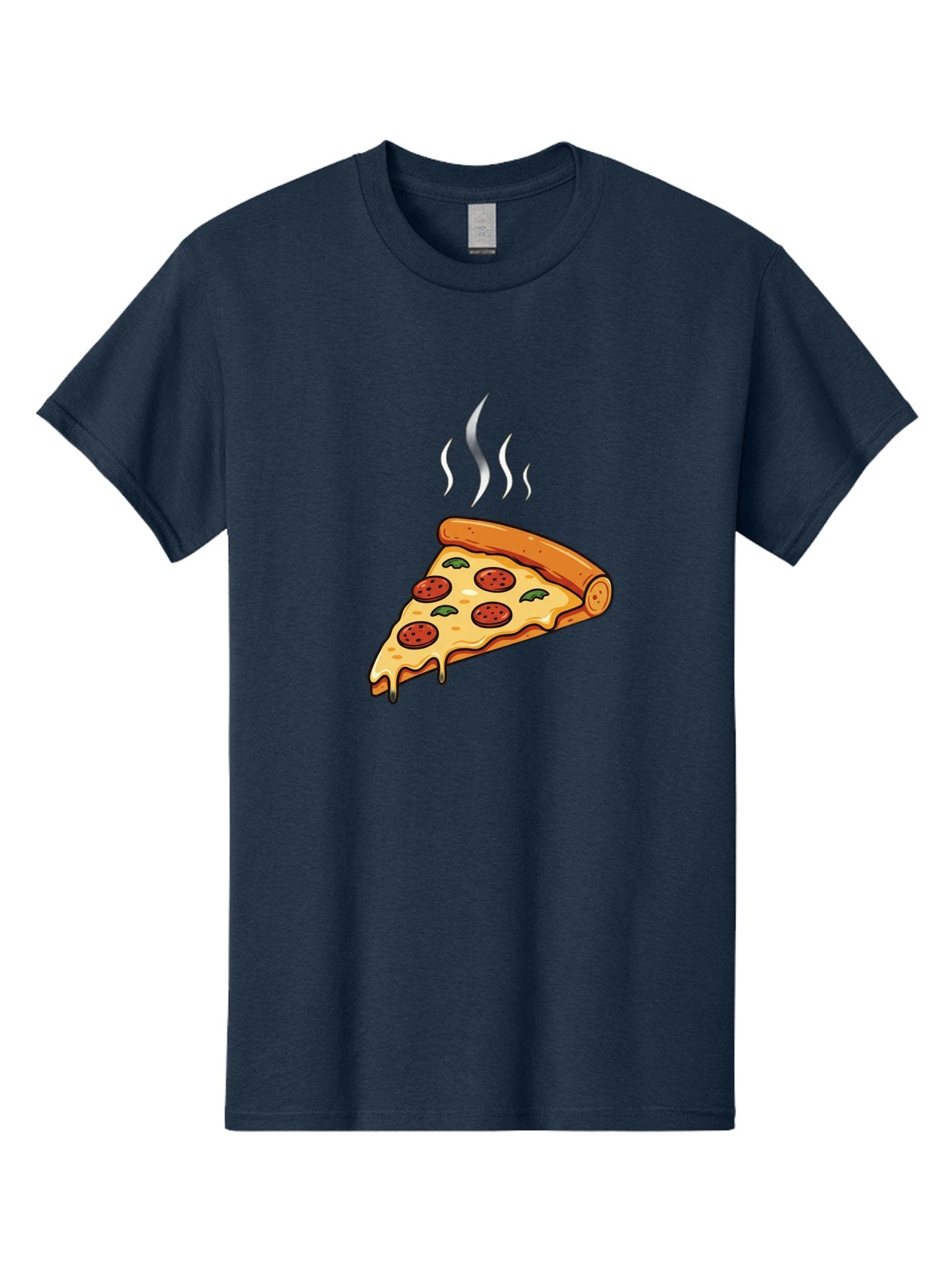Pizza-Slice-23 Men'S Graphic Tee, 100% Cotton, Comfortable Casual Summer Wear, Machine Washable, Pepperoni Pizza, Melted Cheese, Fresh Basil, Hot Pizza, Italian Food, Savory Toppings, Crispy Crust, Delicious Meal Bac284 3