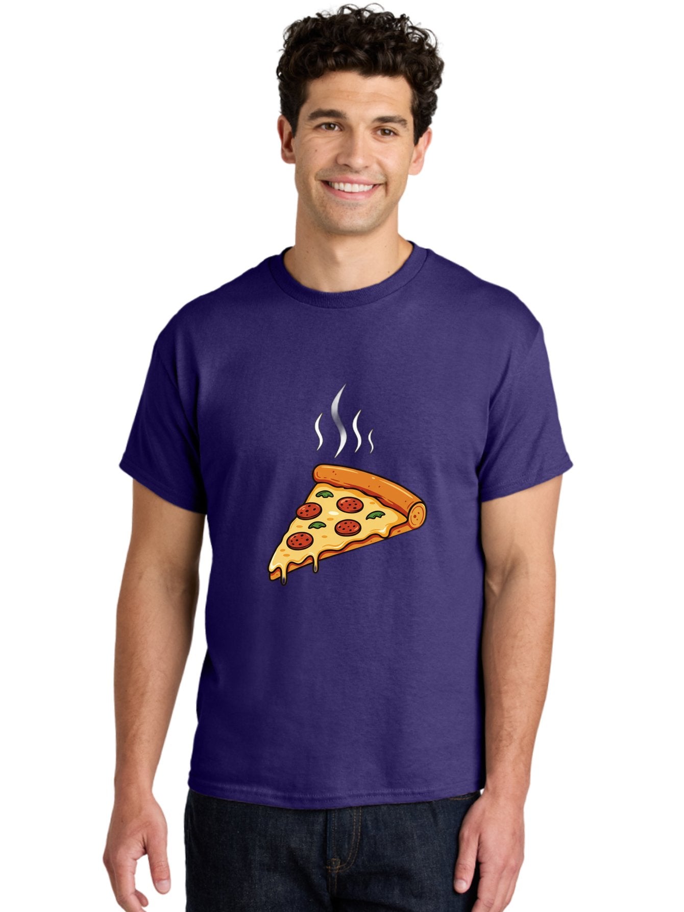 Pizza-Slice-23 Men'S Graphic Tee, 100% Cotton, Comfortable Casual Summer Wear, Machine Washable, Pepperoni Pizza, Melted Cheese, Fresh Basil, Hot Pizza, Italian Food, Savory Toppings, Crispy Crust, Delicious Meal Bac284 20