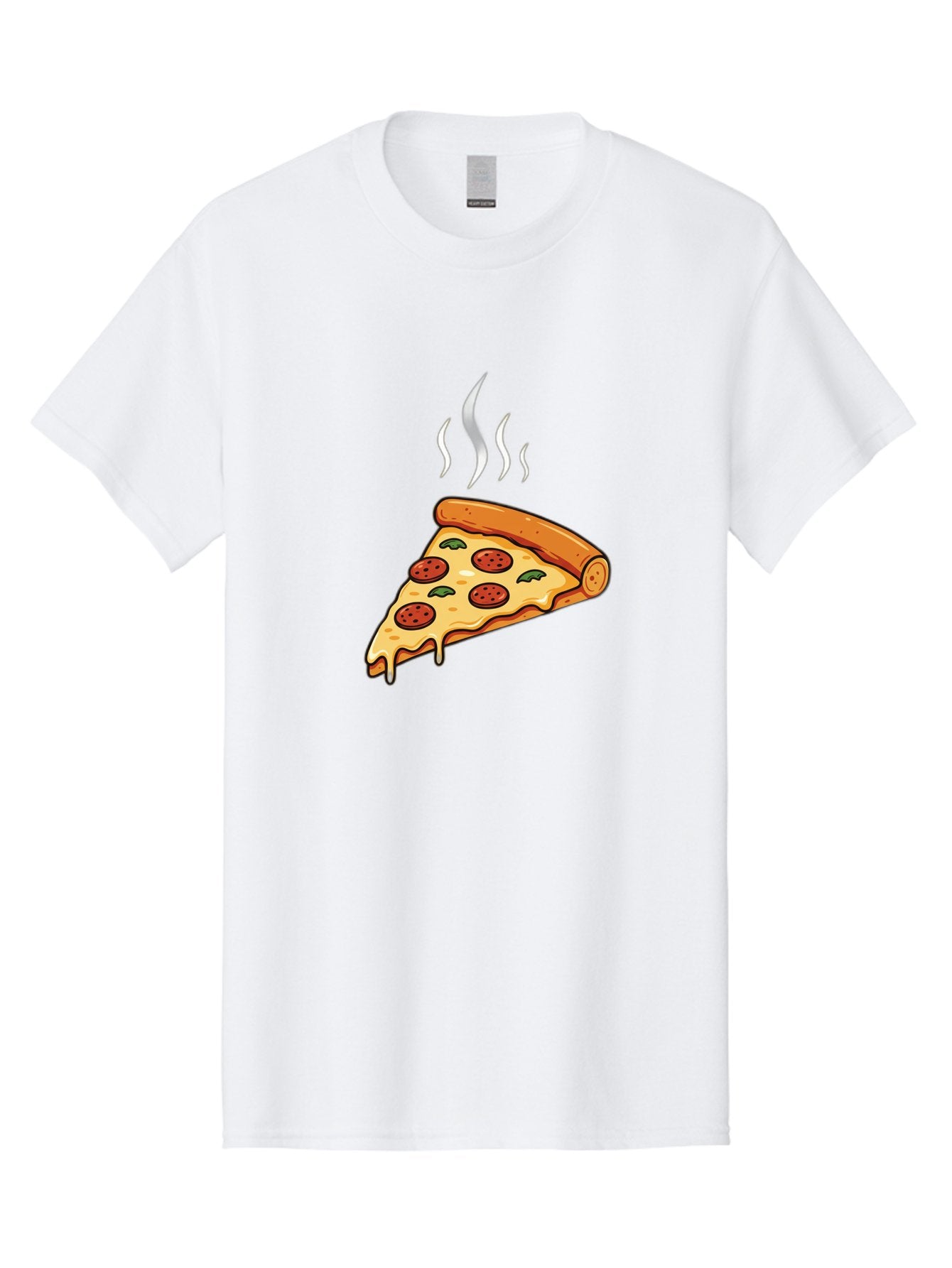 Pizza-Slice-23 Men'S Graphic Tee, 100% Cotton, Comfortable Casual Summer Wear, Machine Washable, Pepperoni Pizza, Melted Cheese, Fresh Basil, Hot Pizza, Italian Food, Savory Toppings, Crispy Crust, Delicious Meal Bac284