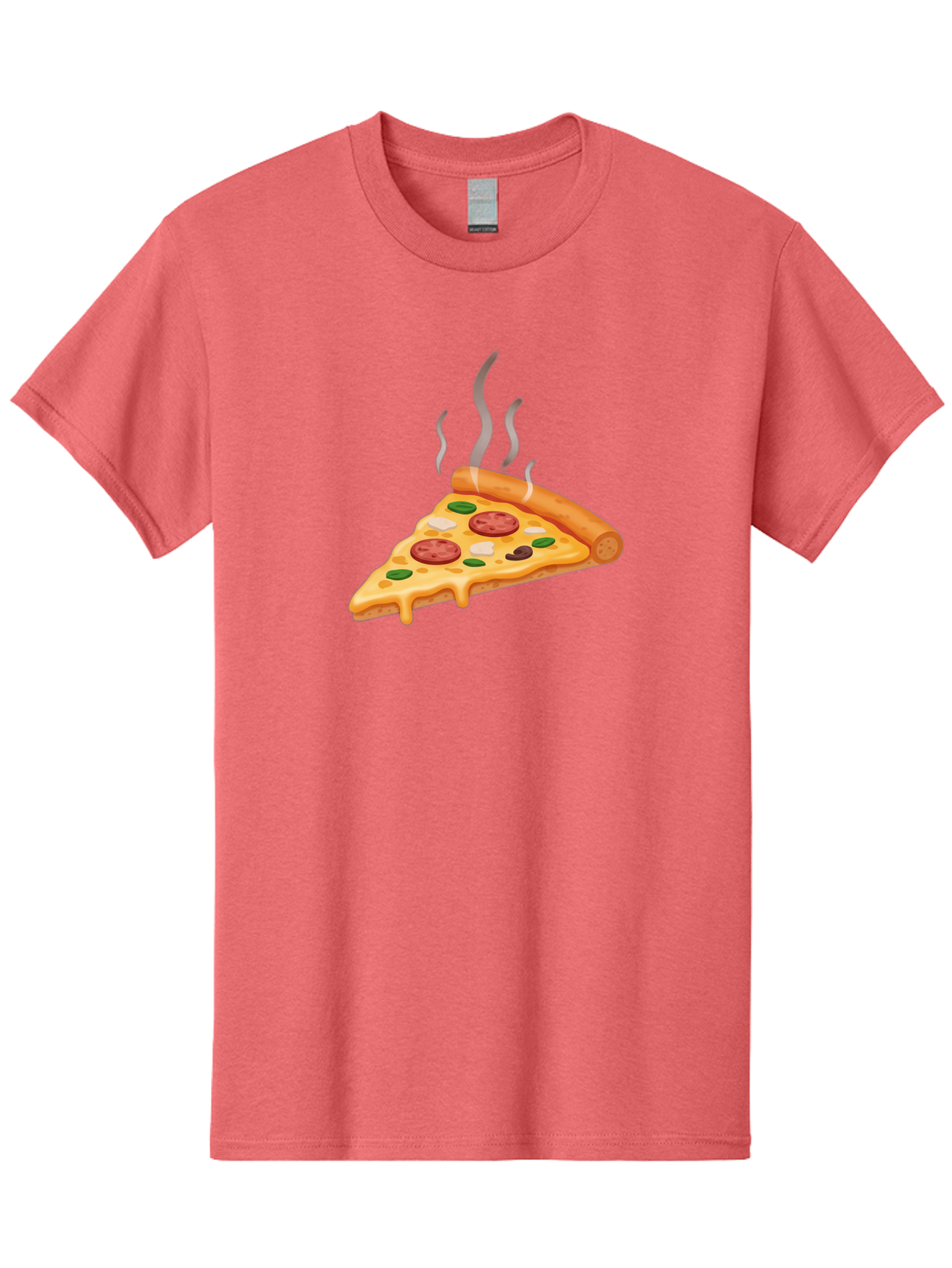 Pizza-Slice-25 Men'S Graphic Tee, 100% Cotton, Comfortable Casual Summer Wear, Machine Washable, Hot Pizza Slice, Melted Cheese, Pepperoni, Green Peppers, Olives, Italian Cuisine, Delicious Food, Savory Toppings, Foodie, Pizza Lovers Bac286 3
