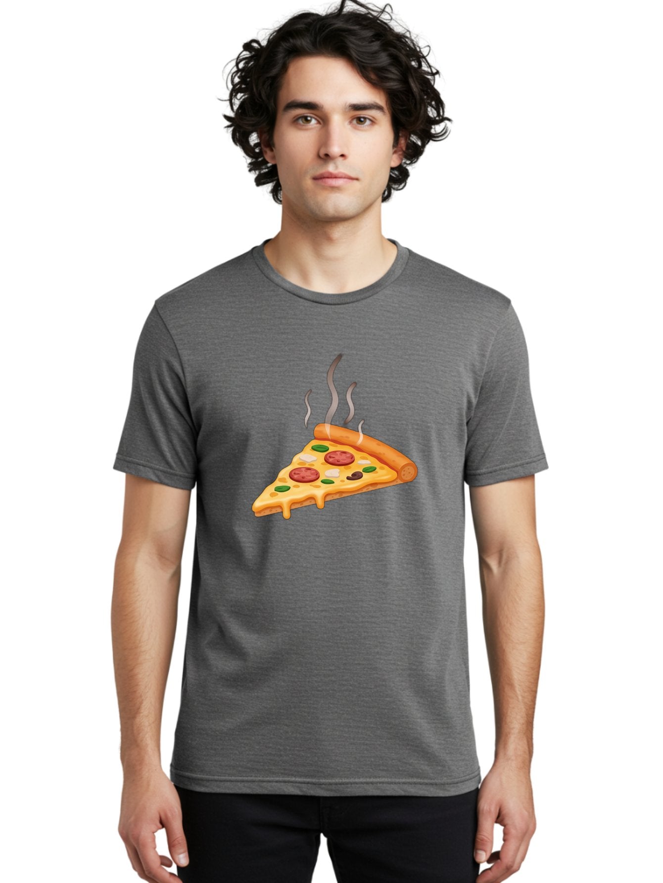 Pizza-Slice-25 Men'S Graphic Tee, 100% Cotton, Comfortable Casual Summer Wear, Machine Washable, Hot Pizza Slice, Melted Cheese, Pepperoni, Green Peppers, Olives, Italian Cuisine, Delicious Food, Savory Toppings, Foodie, Pizza Lovers Bac286 20