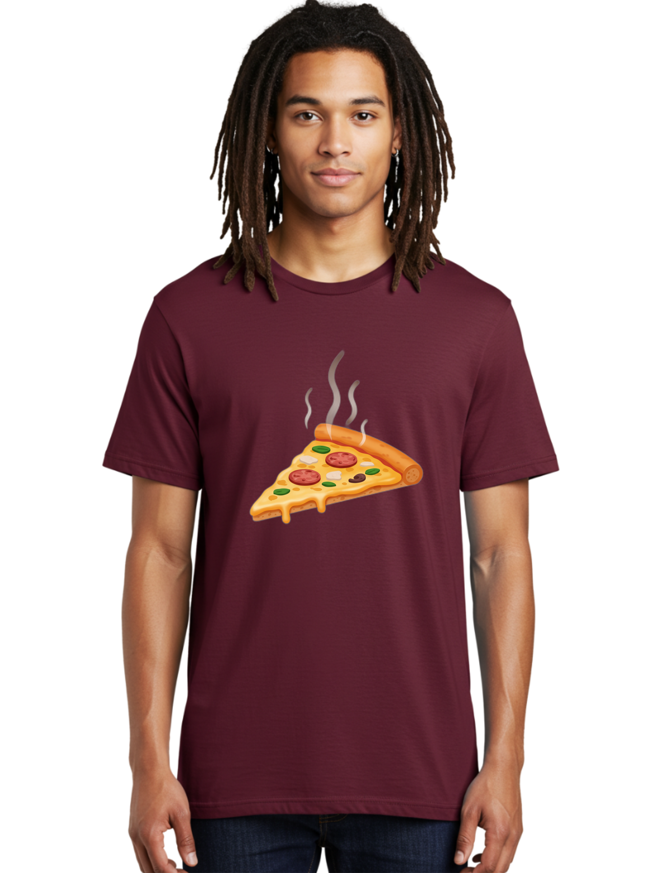 Pizza-Slice-25 Men'S Graphic Tee, 100% Cotton, Comfortable Casual Summer Wear, Machine Washable, Hot Pizza Slice, Melted Cheese, Pepperoni, Green Peppers, Olives, Italian Cuisine, Delicious Food, Savory Toppings, Foodie, Pizza Lovers Bac286 17