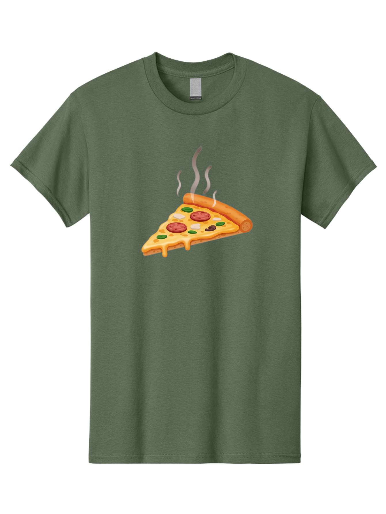 Pizza-Slice-25 Men'S Graphic Tee, 100% Cotton, Comfortable Casual Summer Wear, Machine Washable, Hot Pizza Slice, Melted Cheese, Pepperoni, Green Peppers, Olives, Italian Cuisine, Delicious Food, Savory Toppings, Foodie, Pizza Lovers Bac286 4
