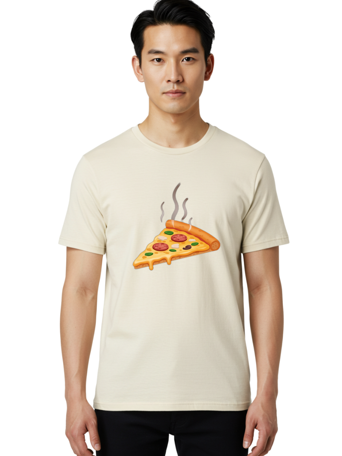 Pizza-Slice-25 Men'S Graphic Tee, 100% Cotton, Comfortable Casual Summer Wear, Machine Washable, Hot Pizza Slice, Melted Cheese, Pepperoni, Green Peppers, Olives, Italian Cuisine, Delicious Food, Savory Toppings, Foodie, Pizza Lovers Bac286 29