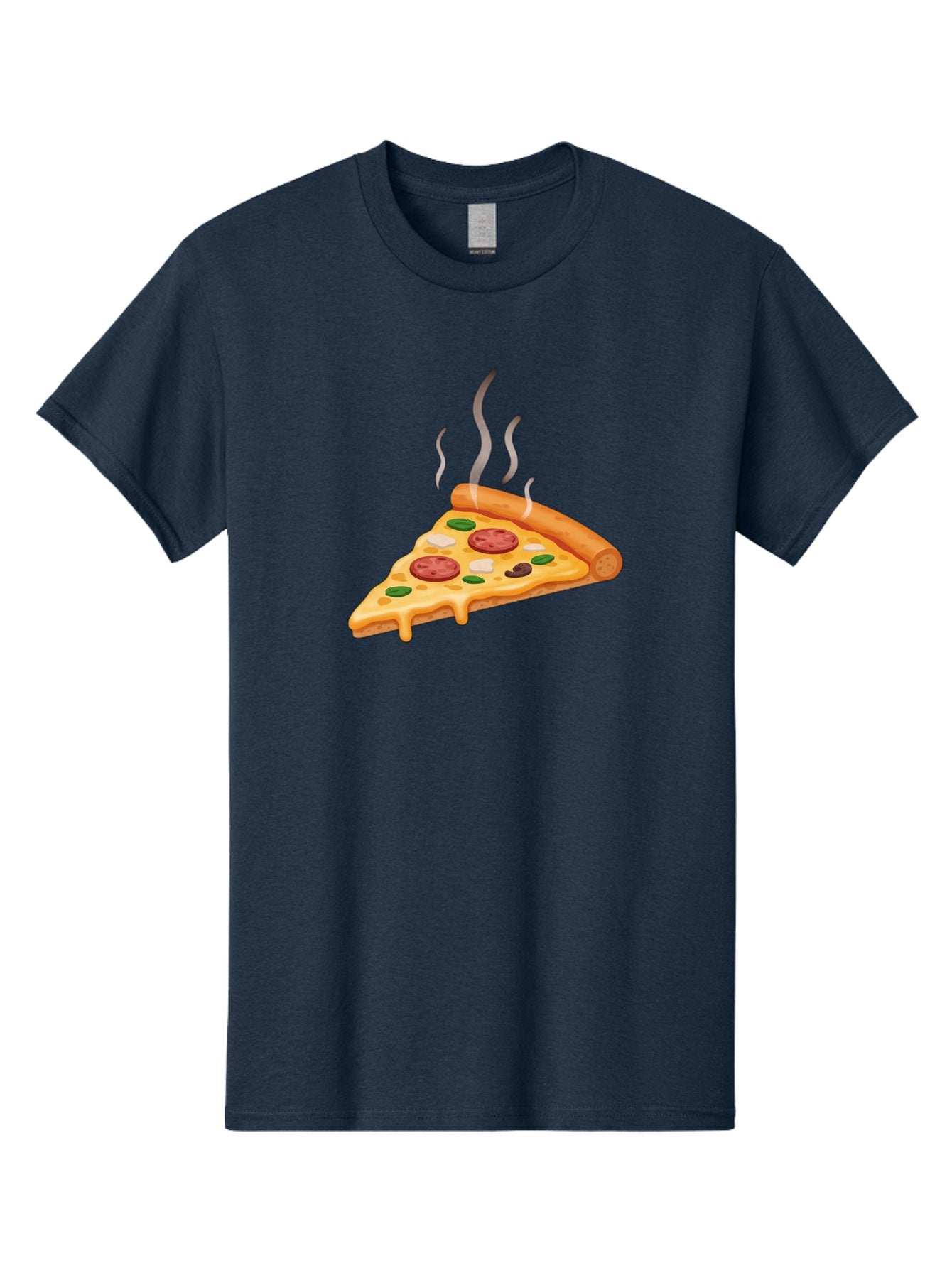 Pizza-Slice-25 Men'S Graphic Tee, 100% Cotton, Comfortable Casual Summer Wear, Machine Washable, Hot Pizza Slice, Melted Cheese, Pepperoni, Green Peppers, Olives, Italian Cuisine, Delicious Food, Savory Toppings, Foodie, Pizza Lovers Bac286 4