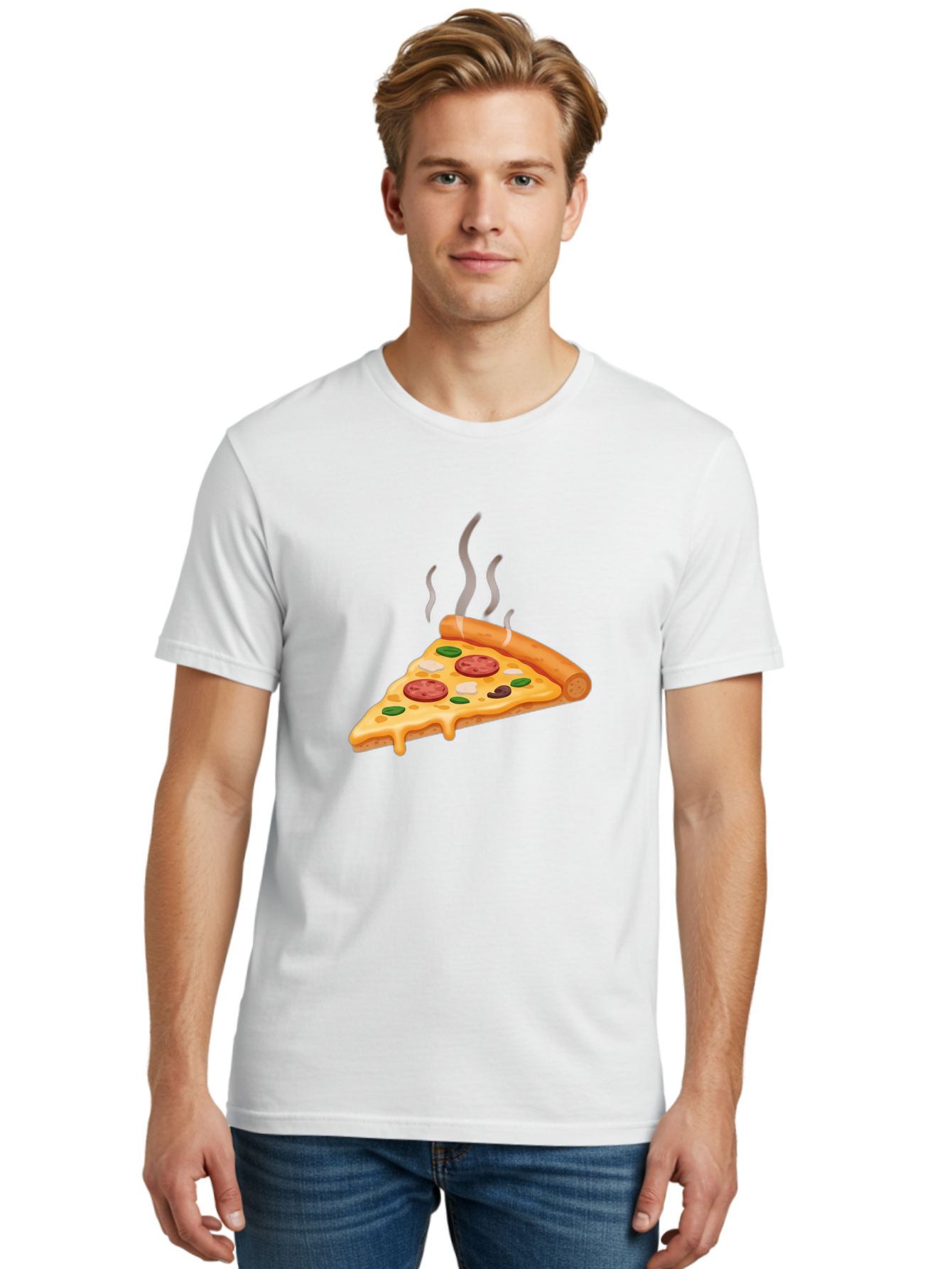 Pizza-Slice-25 Men'S Graphic Tee, 100% Cotton, Comfortable Casual Summer Wear, Machine Washable, Hot Pizza Slice, Melted Cheese, Pepperoni, Green Peppers, Olives, Italian Cuisine, Delicious Food, Savory Toppings, Foodie, Pizza Lovers Bac286 23
