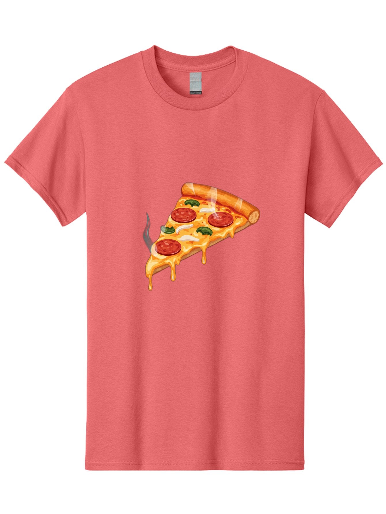 Pizza-Slice-26 Men'S Graphic Tee, 100% Cotton, Comfortable Casual Summer Wear, Machine Washable, Pepperoni Pizza Slice, Melting Cheese, Hot Pizza, Delicious Meal, Italian Food, Tasty Treat, Savory Flavors, Gooey Cheese, Pepperoni Slices Bac287 3