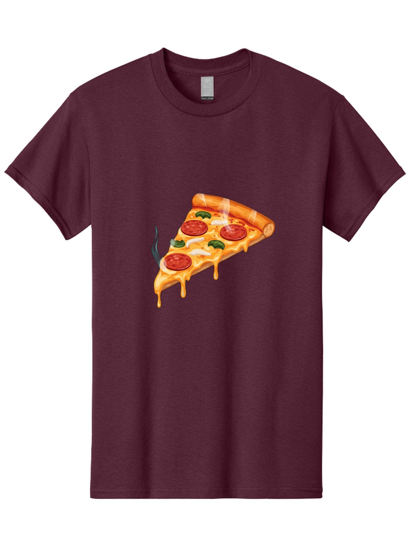 Pizza-Slice-26 Men'S Graphic Tee, 100% Cotton, Comfortable Casual Summer Wear, Machine Washable, Pepperoni Pizza Slice, Melting Cheese, Hot Pizza, Delicious Meal, Italian Food, Tasty Treat, Savory Flavors, Gooey Cheese, Pepperoni Slices Bac287 5