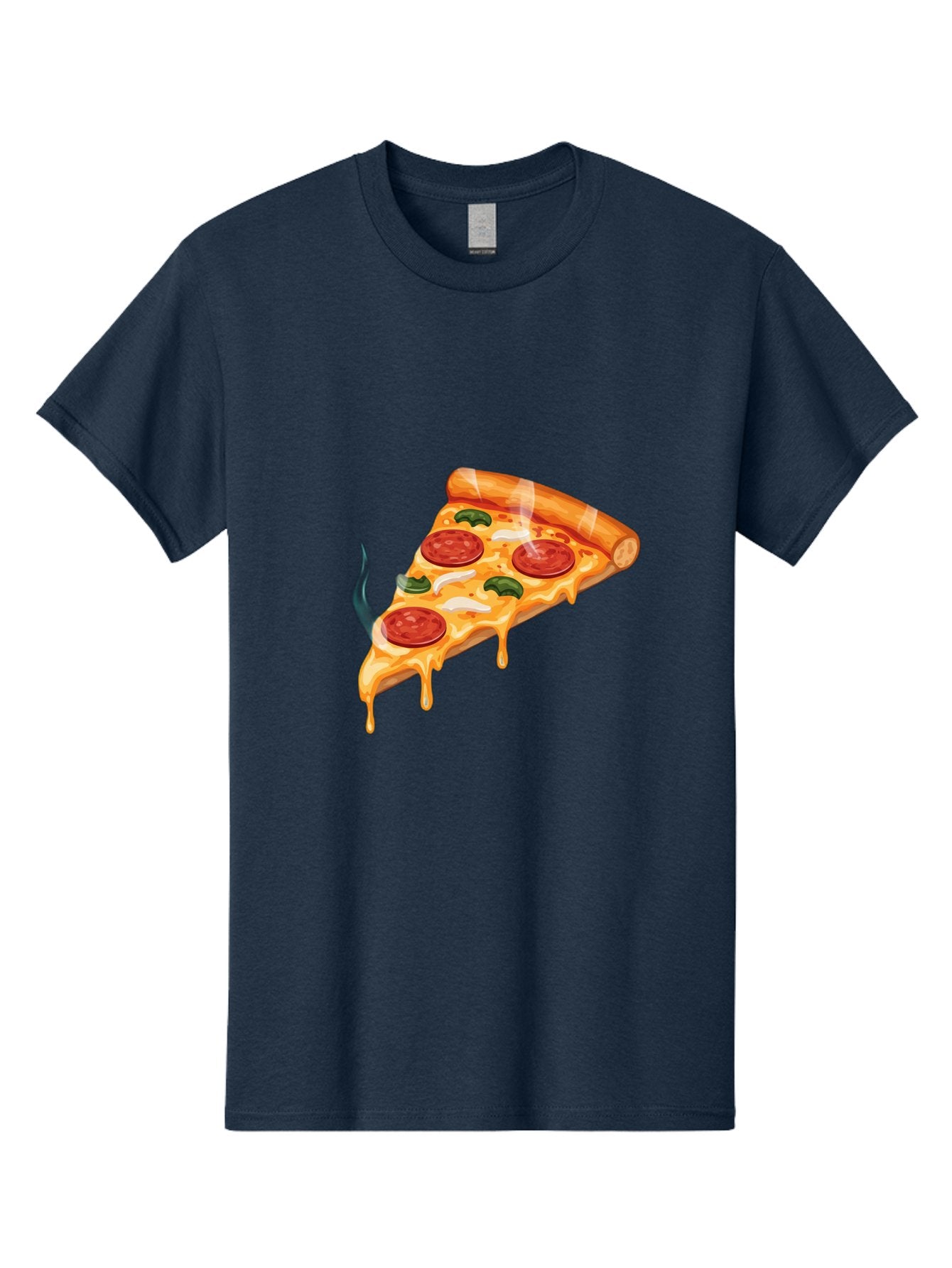 Pizza-Slice-26 Men'S Graphic Tee, 100% Cotton, Comfortable Casual Summer Wear, Machine Washable, Pepperoni Pizza Slice, Melting Cheese, Hot Pizza, Delicious Meal, Italian Food, Tasty Treat, Savory Flavors, Gooey Cheese, Pepperoni Slices Bac287