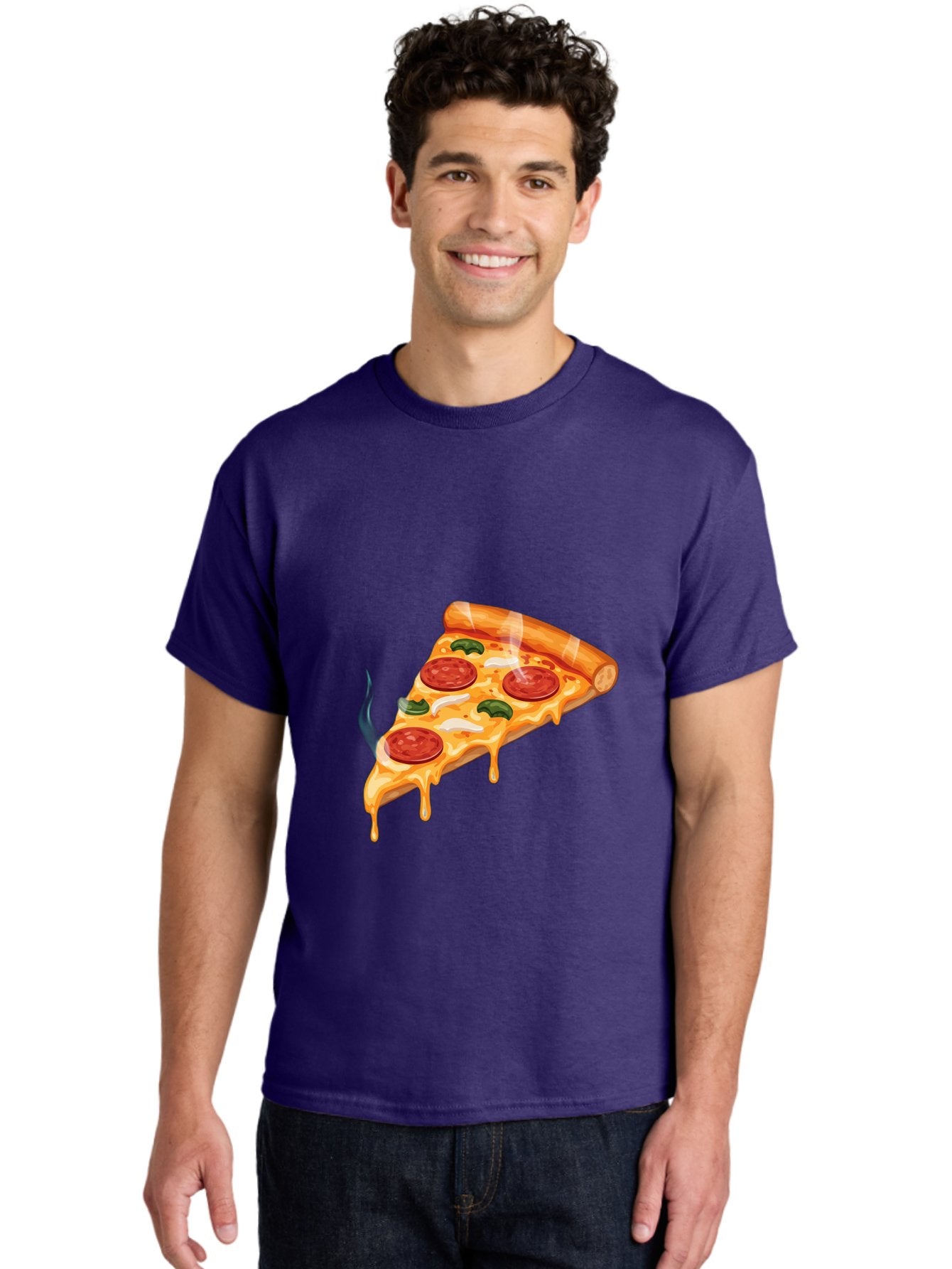 Pizza-Slice-26 Men'S Graphic Tee, 100% Cotton, Comfortable Casual Summer Wear, Machine Washable, Pepperoni Pizza Slice, Melting Cheese, Hot Pizza, Delicious Meal, Italian Food, Tasty Treat, Savory Flavors, Gooey Cheese, Pepperoni Slices Bac287 20