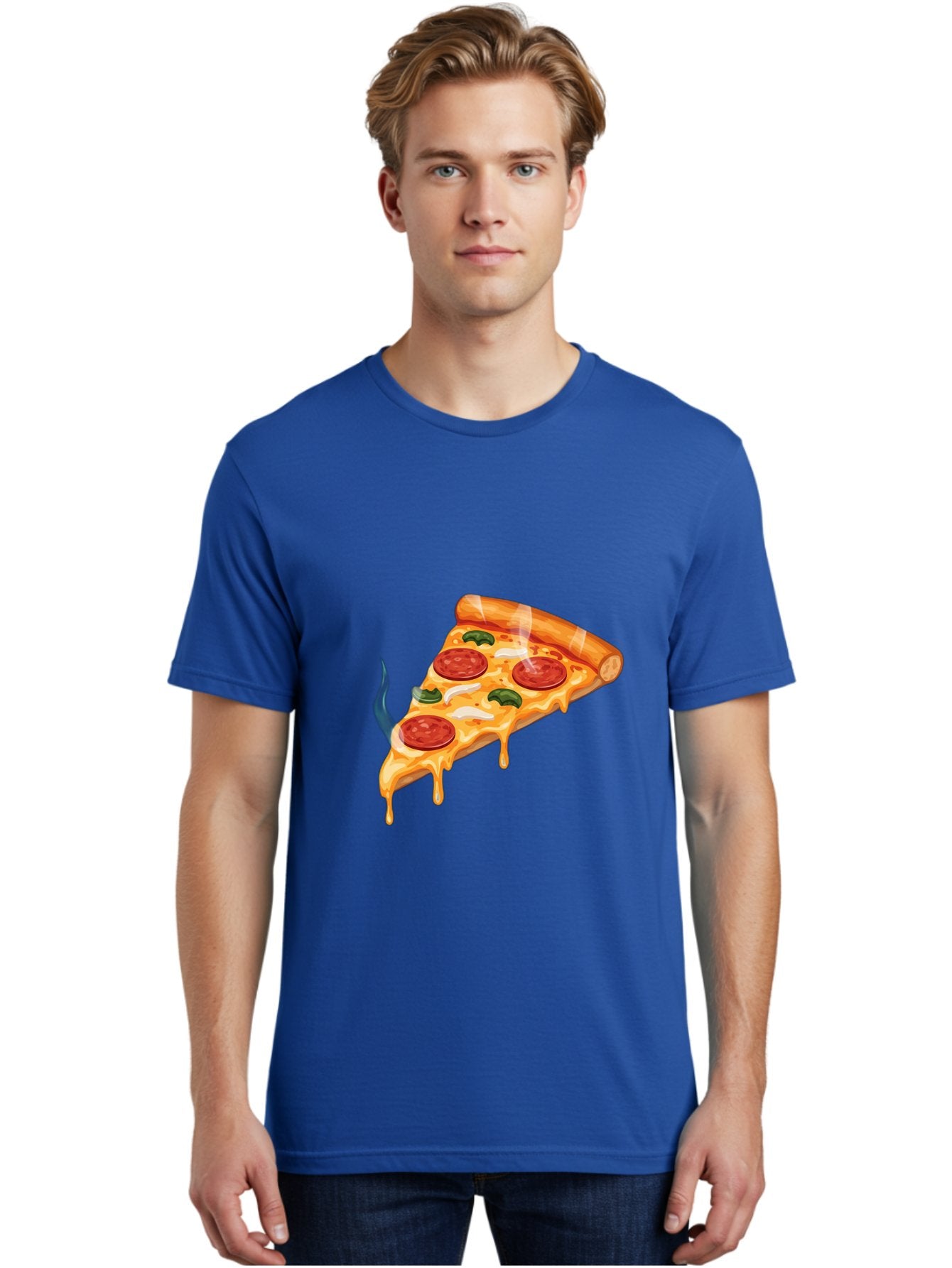 Pizza-Slice-26 Men'S Graphic Tee, 100% Cotton, Comfortable Casual Summer Wear, Machine Washable, Pepperoni Pizza Slice, Melting Cheese, Hot Pizza, Delicious Meal, Italian Food, Tasty Treat, Savory Flavors, Gooey Cheese, Pepperoni Slices Bac287 24