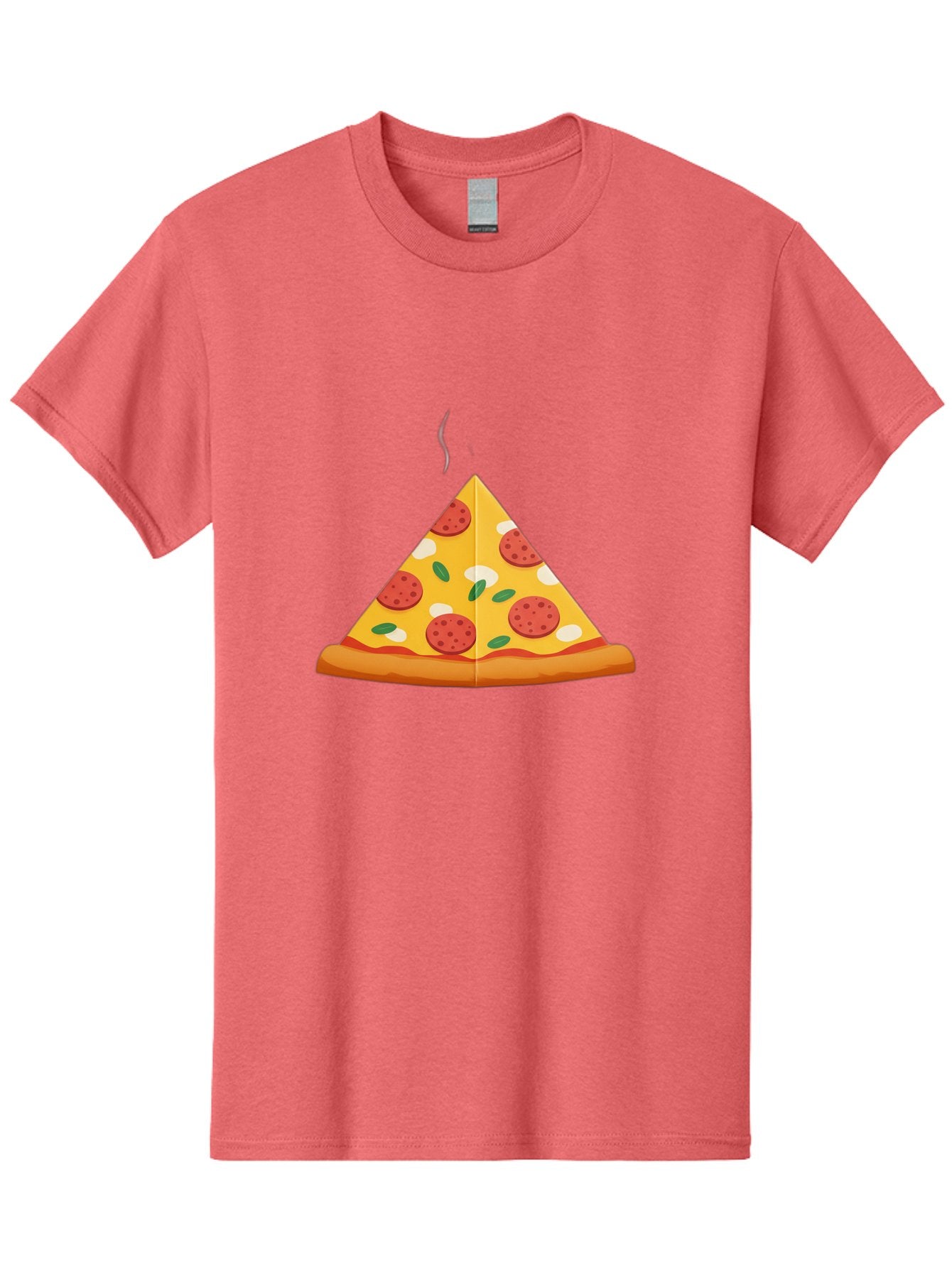 Pizza-Slice-27 Men'S Graphic Tee, 100% Cotton, Comfortable Casual Summer Wear, Machine Washable, Pepperoni Pizza Slice, Hot Pizza, Pepperoni, Mozzarella Cheese, Green Olives, Baked Pizza, Italian Food, Savory Treat, Cheesy Goodness, Bac288