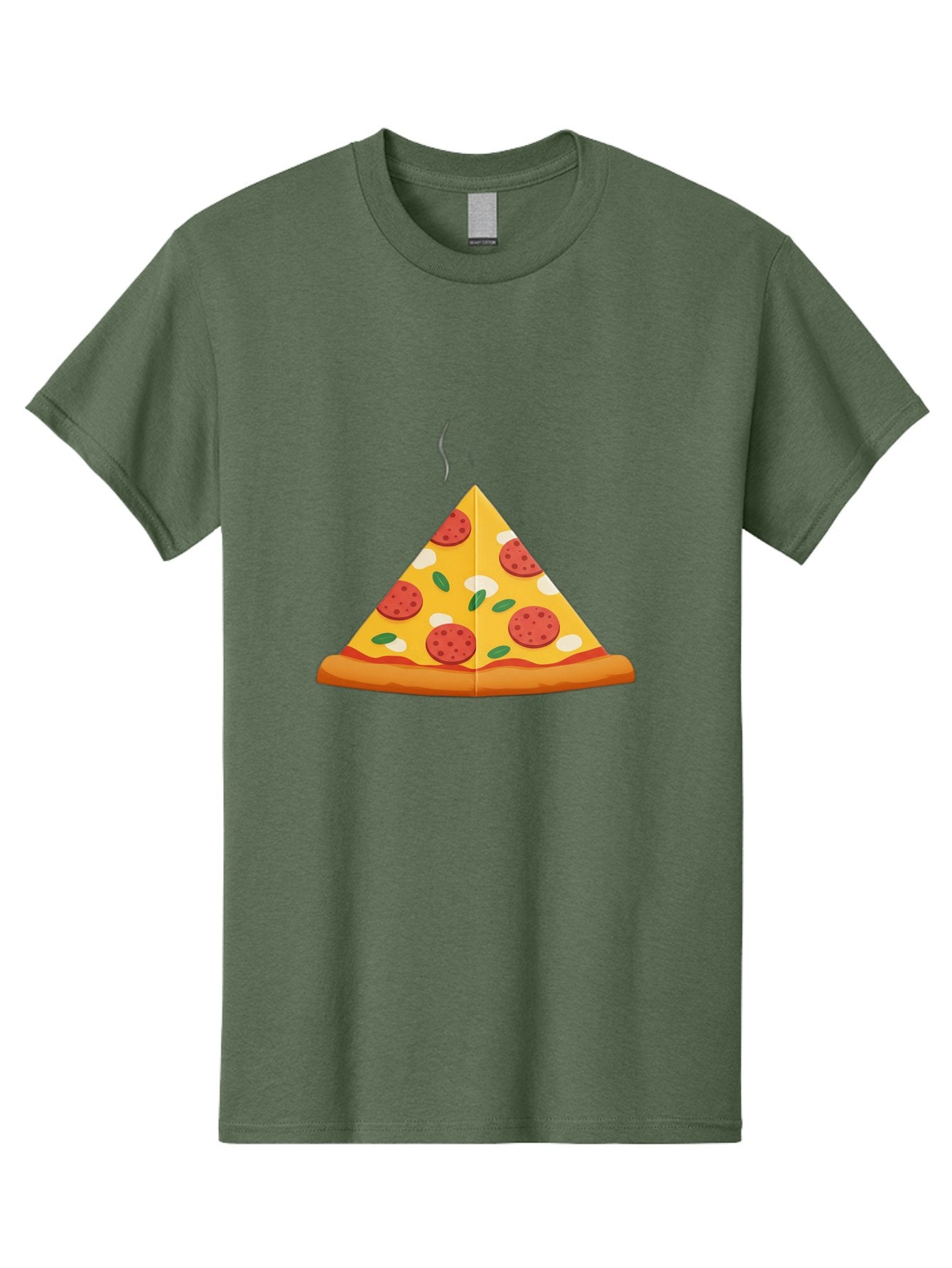 Pizza-Slice-27 Men'S Graphic Tee, 100% Cotton, Comfortable Casual Summer Wear, Machine Washable, Pepperoni Pizza Slice, Hot Pizza, Pepperoni, Mozzarella Cheese, Green Olives, Baked Pizza, Italian Food, Savory Treat, Cheesy Goodness, Bac288 4