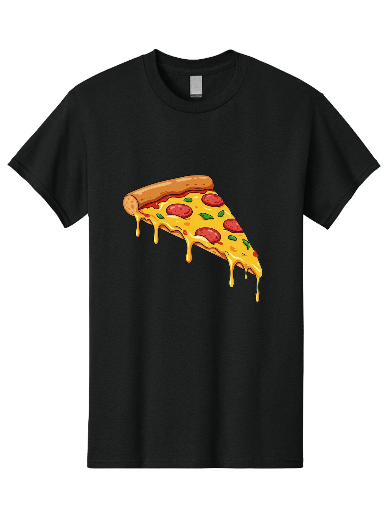 Pizza-Slice-29 Men'S Graphic Tee, 100% Cotton, Comfortable Casual Summer Wear, Machine Washable, Pepperoni Pizza, Cheesy Goodness, Melted Cheese, Italian Food, Pizza Slice, Savory Toppings, Delicious Pizza, Cheesy Delight Bac290 13