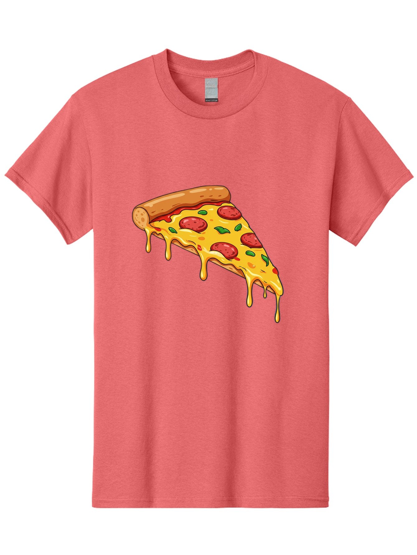 Pizza-Slice-29 Men'S Graphic Tee, 100% Cotton, Comfortable Casual Summer Wear, Machine Washable, Pepperoni Pizza, Cheesy Goodness, Melted Cheese, Italian Food, Pizza Slice, Savory Toppings, Delicious Pizza, Cheesy Delight Bac290 9