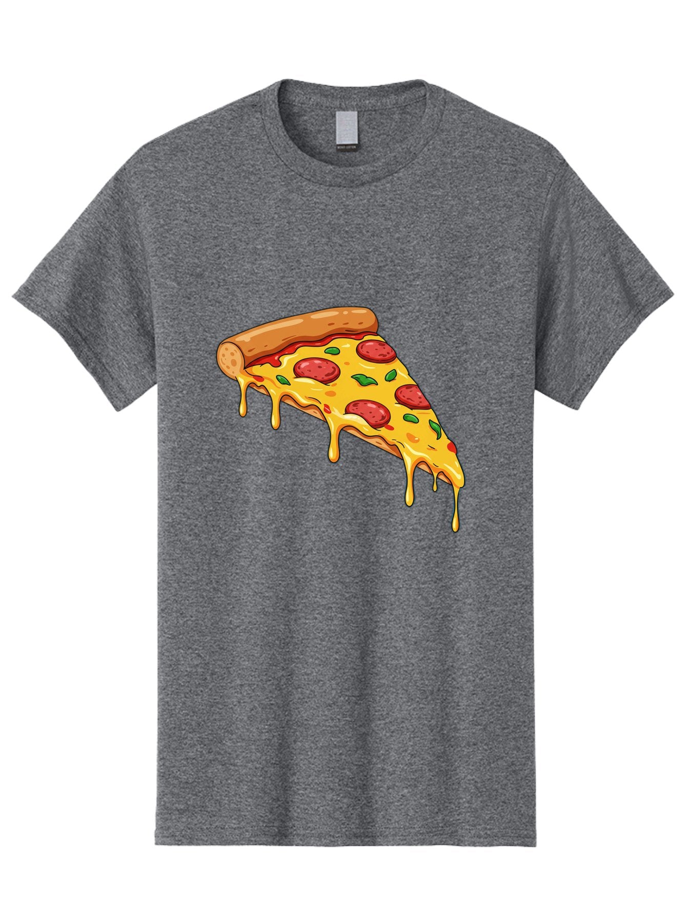 Pizza-Slice-29 Men'S Graphic Tee, 100% Cotton, Comfortable Casual Summer Wear, Machine Washable, Pepperoni Pizza, Cheesy Goodness, Melted Cheese, Italian Food, Pizza Slice, Savory Toppings, Delicious Pizza, Cheesy Delight Bac290 7
