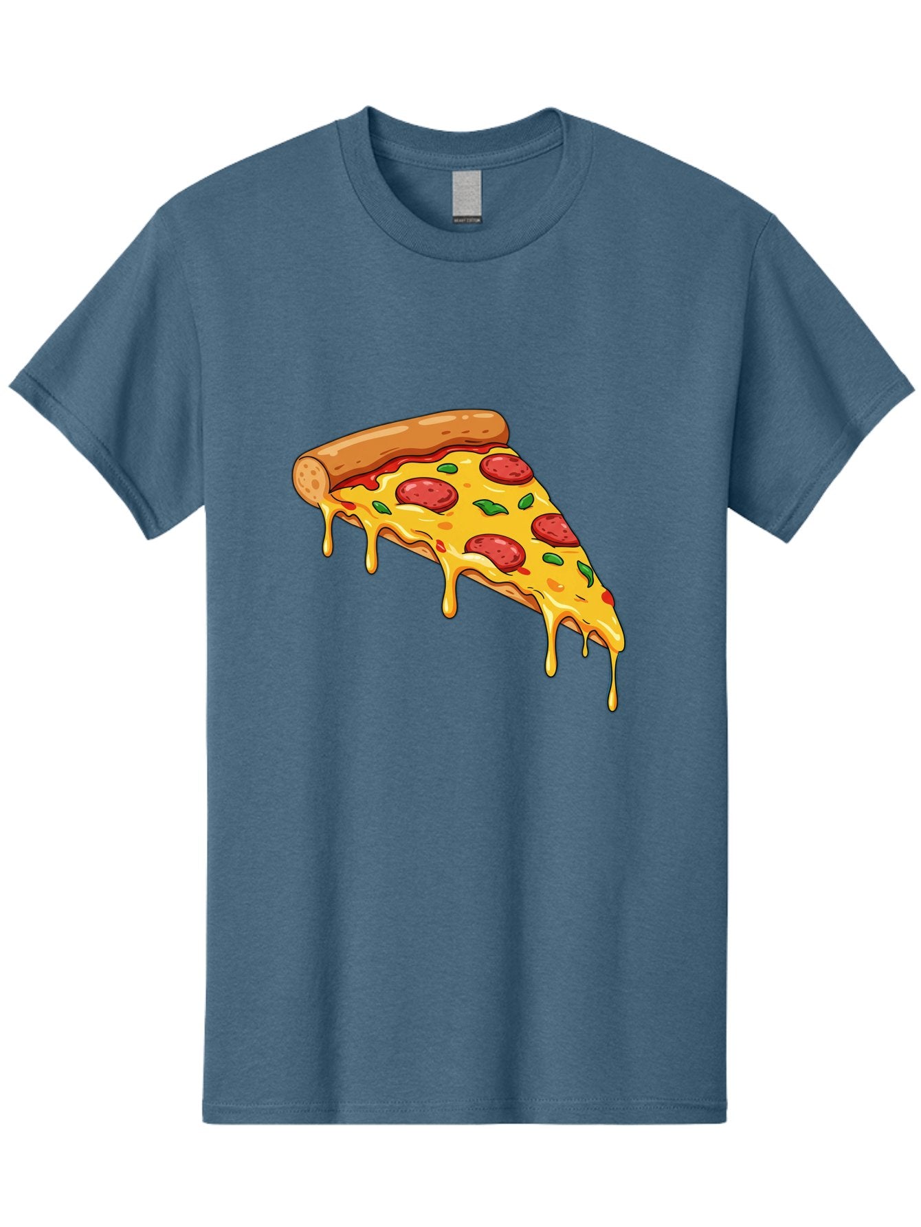 Pizza-Slice-29 Men'S Graphic Tee, 100% Cotton, Comfortable Casual Summer Wear, Machine Washable, Pepperoni Pizza, Cheesy Goodness, Melted Cheese, Italian Food, Pizza Slice, Savory Toppings, Delicious Pizza, Cheesy Delight Bac290 3