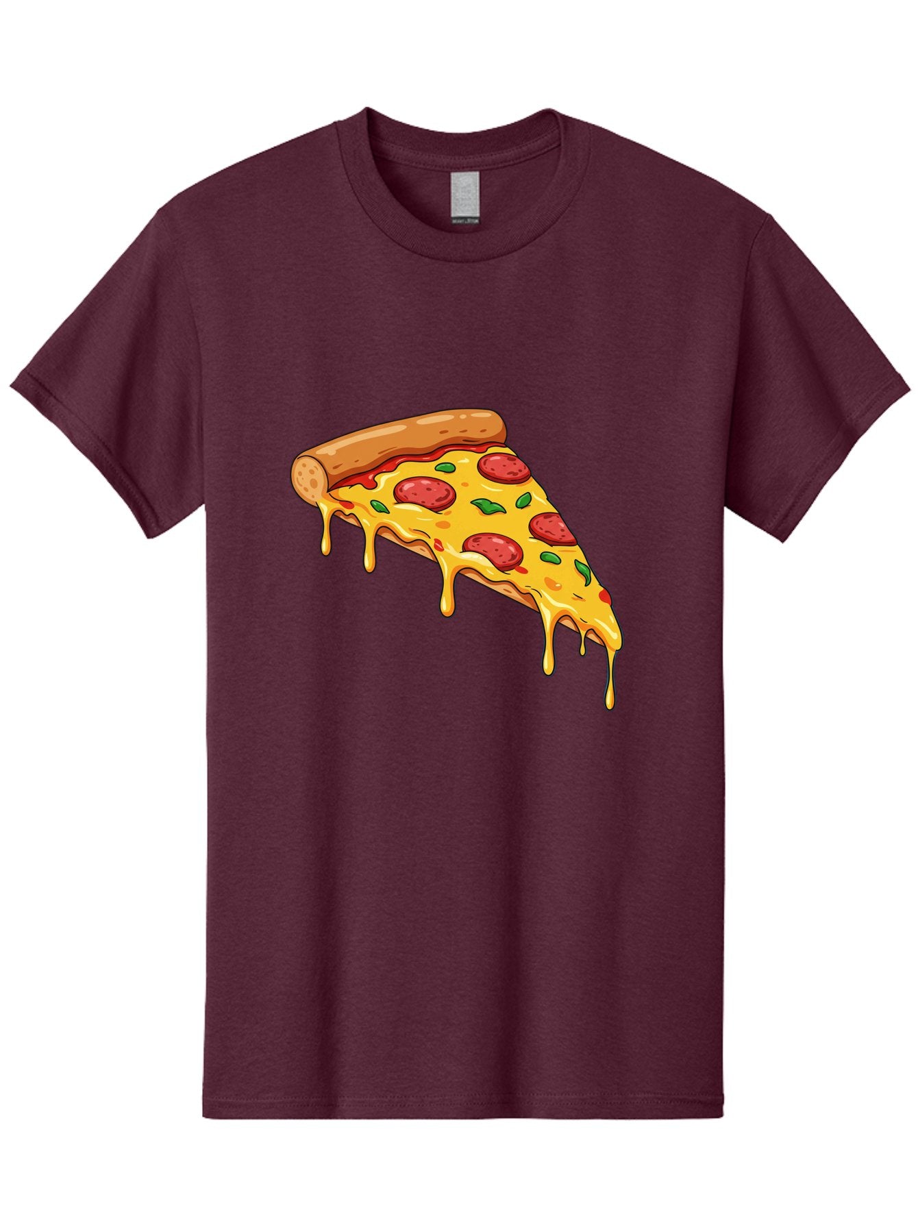 Pizza-Slice-29 Men'S Graphic Tee, 100% Cotton, Comfortable Casual Summer Wear, Machine Washable, Pepperoni Pizza, Cheesy Goodness, Melted Cheese, Italian Food, Pizza Slice, Savory Toppings, Delicious Pizza, Cheesy Delight Bac290