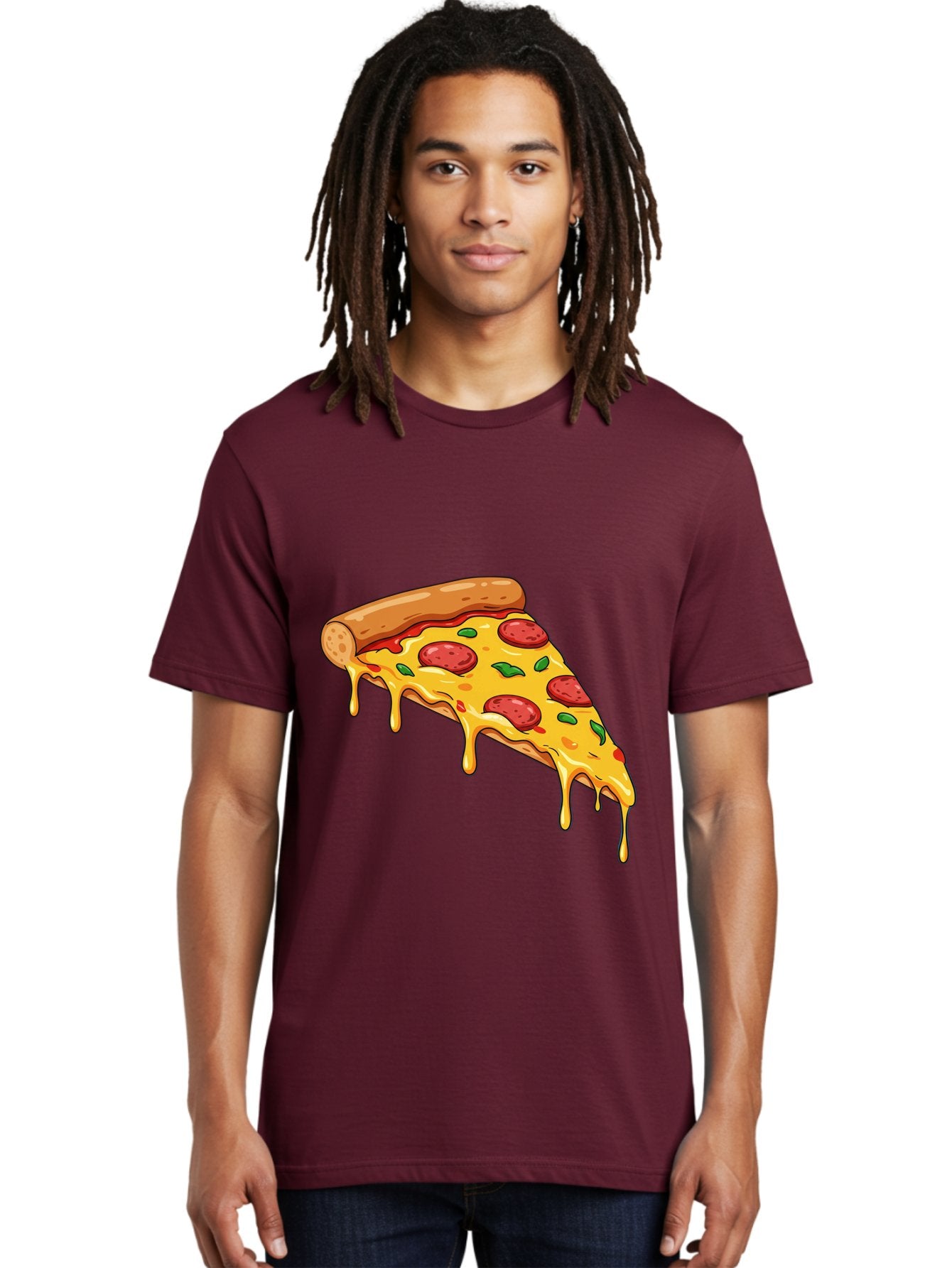 Pizza-Slice-29 Men'S Graphic Tee, 100% Cotton, Comfortable Casual Summer Wear, Machine Washable, Pepperoni Pizza, Cheesy Goodness, Melted Cheese, Italian Food, Pizza Slice, Savory Toppings, Delicious Pizza, Cheesy Delight Bac290 21