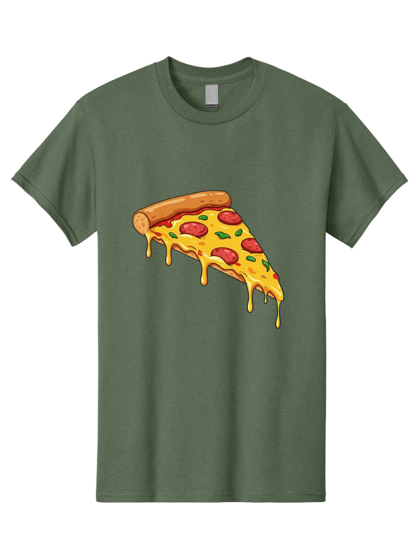 Pizza-Slice-29 Men'S Graphic Tee, 100% Cotton, Comfortable Casual Summer Wear, Machine Washable, Pepperoni Pizza, Cheesy Goodness, Melted Cheese, Italian Food, Pizza Slice, Savory Toppings, Delicious Pizza, Cheesy Delight Bac290 5