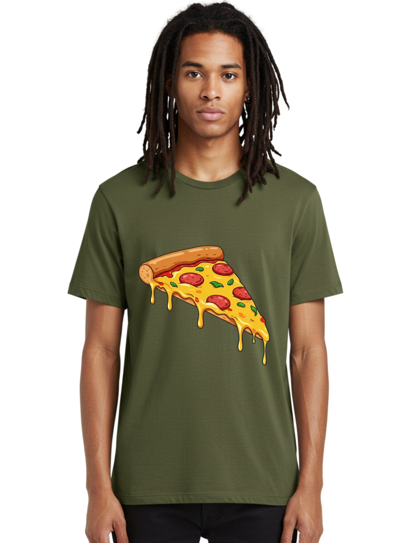 Pizza-Slice-29 Men'S Graphic Tee, 100% Cotton, Comfortable Casual Summer Wear, Machine Washable, Pepperoni Pizza, Cheesy Goodness, Melted Cheese, Italian Food, Pizza Slice, Savory Toppings, Delicious Pizza, Cheesy Delight Bac290 23