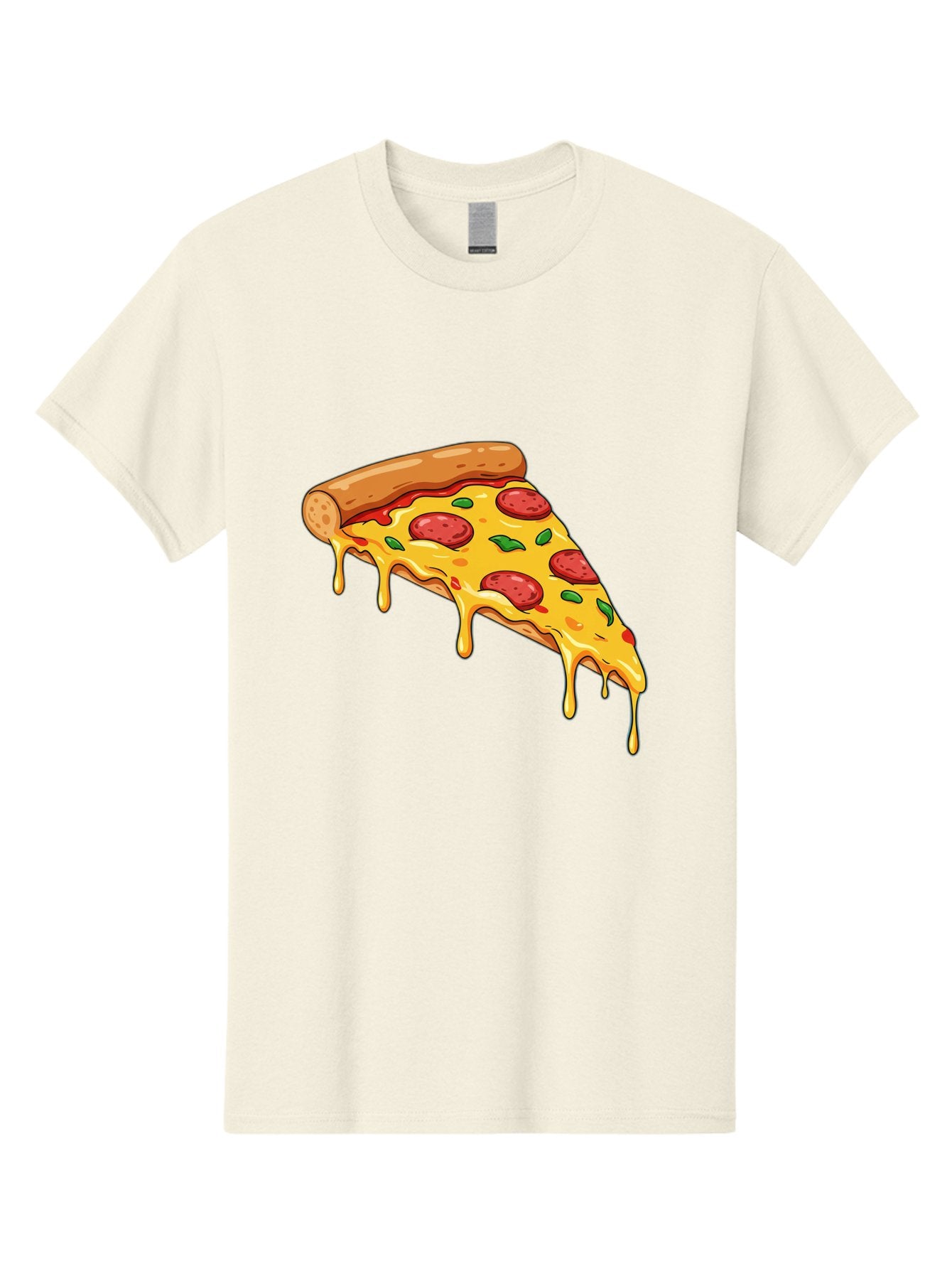 Pizza-Slice-29 Men'S Graphic Tee, 100% Cotton, Comfortable Casual Summer Wear, Machine Washable, Pepperoni Pizza, Cheesy Goodness, Melted Cheese, Italian Food, Pizza Slice, Savory Toppings, Delicious Pizza, Cheesy Delight Bac290