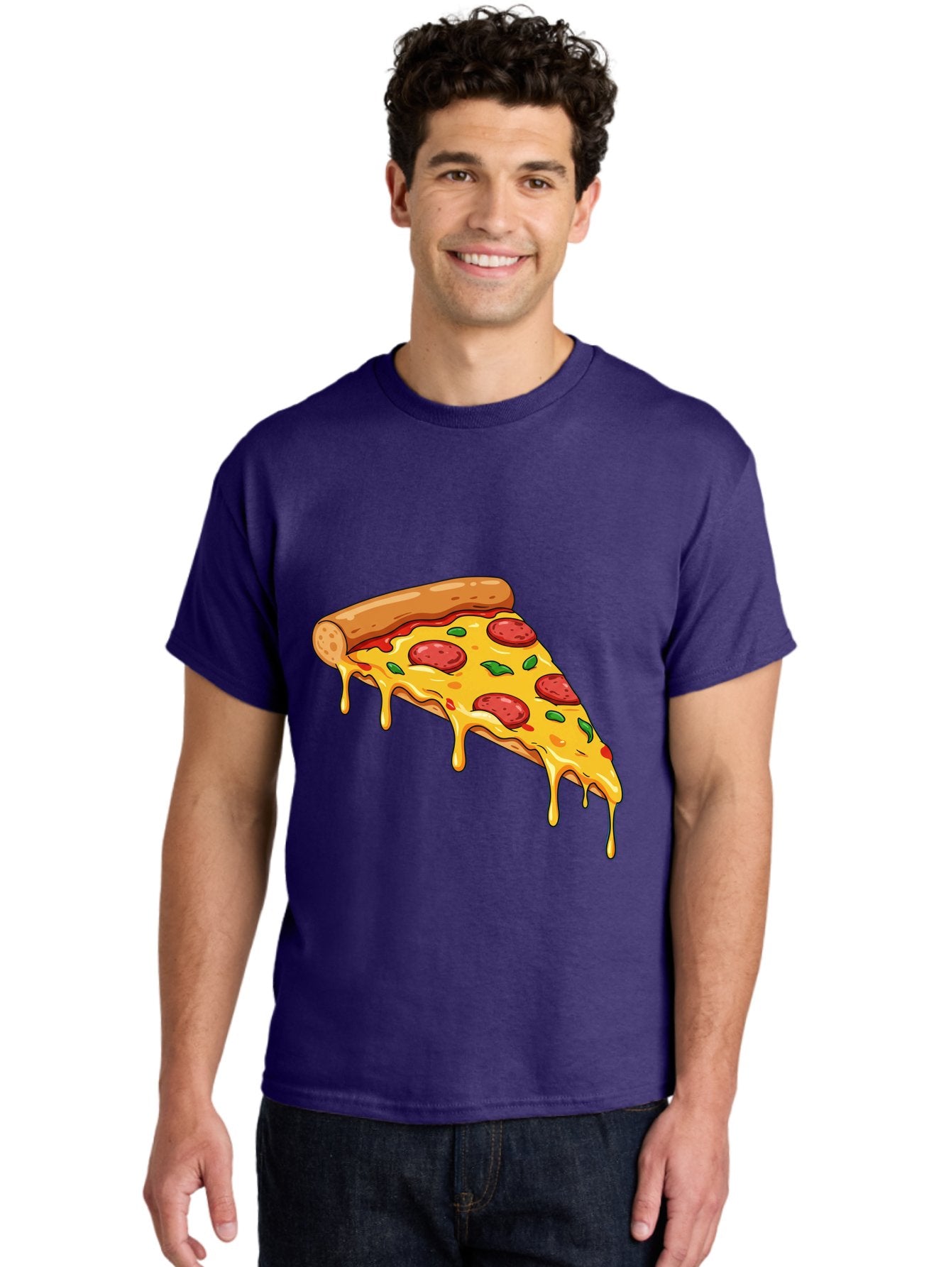 Pizza-Slice-29 Men'S Graphic Tee, 100% Cotton, Comfortable Casual Summer Wear, Machine Washable, Pepperoni Pizza, Cheesy Goodness, Melted Cheese, Italian Food, Pizza Slice, Savory Toppings, Delicious Pizza, Cheesy Delight Bac290 30