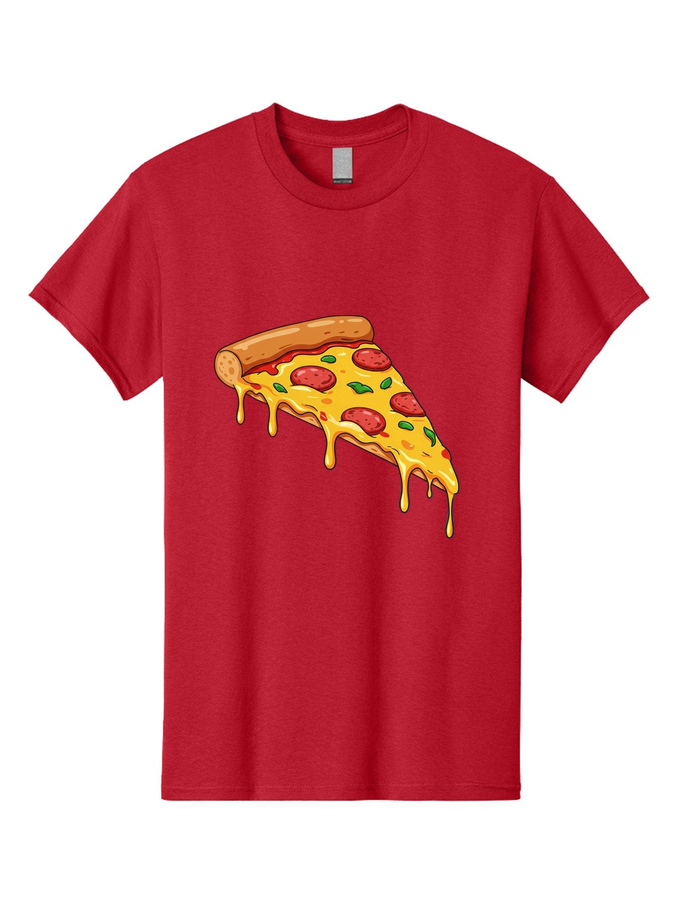 Pizza-Slice-29 Men'S Graphic Tee, 100% Cotton, Comfortable Casual Summer Wear, Machine Washable, Pepperoni Pizza, Cheesy Goodness, Melted Cheese, Italian Food, Pizza Slice, Savory Toppings, Delicious Pizza, Cheesy Delight Bac290 6