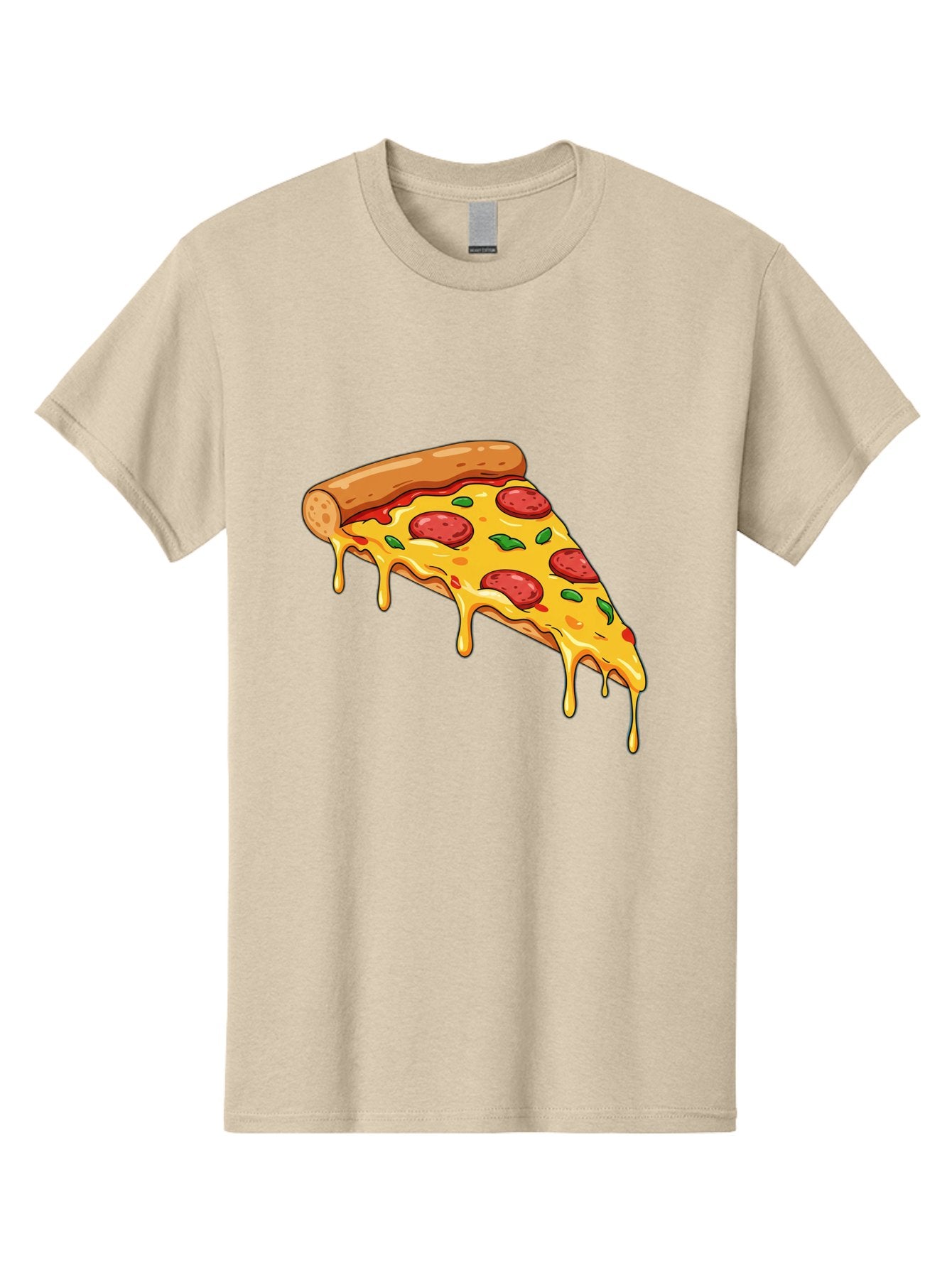 Pizza-Slice-29 Men'S Graphic Tee, 100% Cotton, Comfortable Casual Summer Wear, Machine Washable, Pepperoni Pizza, Cheesy Goodness, Melted Cheese, Italian Food, Pizza Slice, Savory Toppings, Delicious Pizza, Cheesy Delight Bac290 4