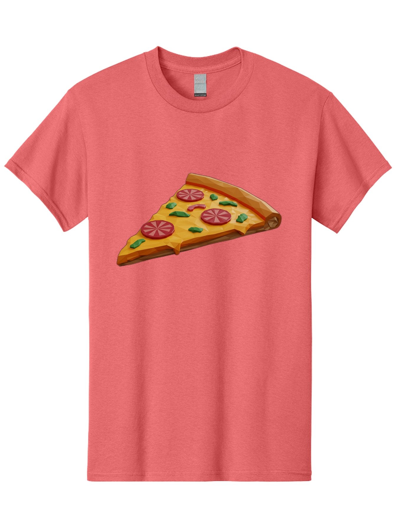 Pizza-Slice-3 Men'S Graphic Tee, 100% Cotton, Comfortable Casual Summer Wear, Machine Washable, Pizza Slice, Pepperoni, Basil Leaves, Italian Cuisine, Cheesy Goodness, Tasty Toppings, Food Graphics, Digital Illustration Bac291 10