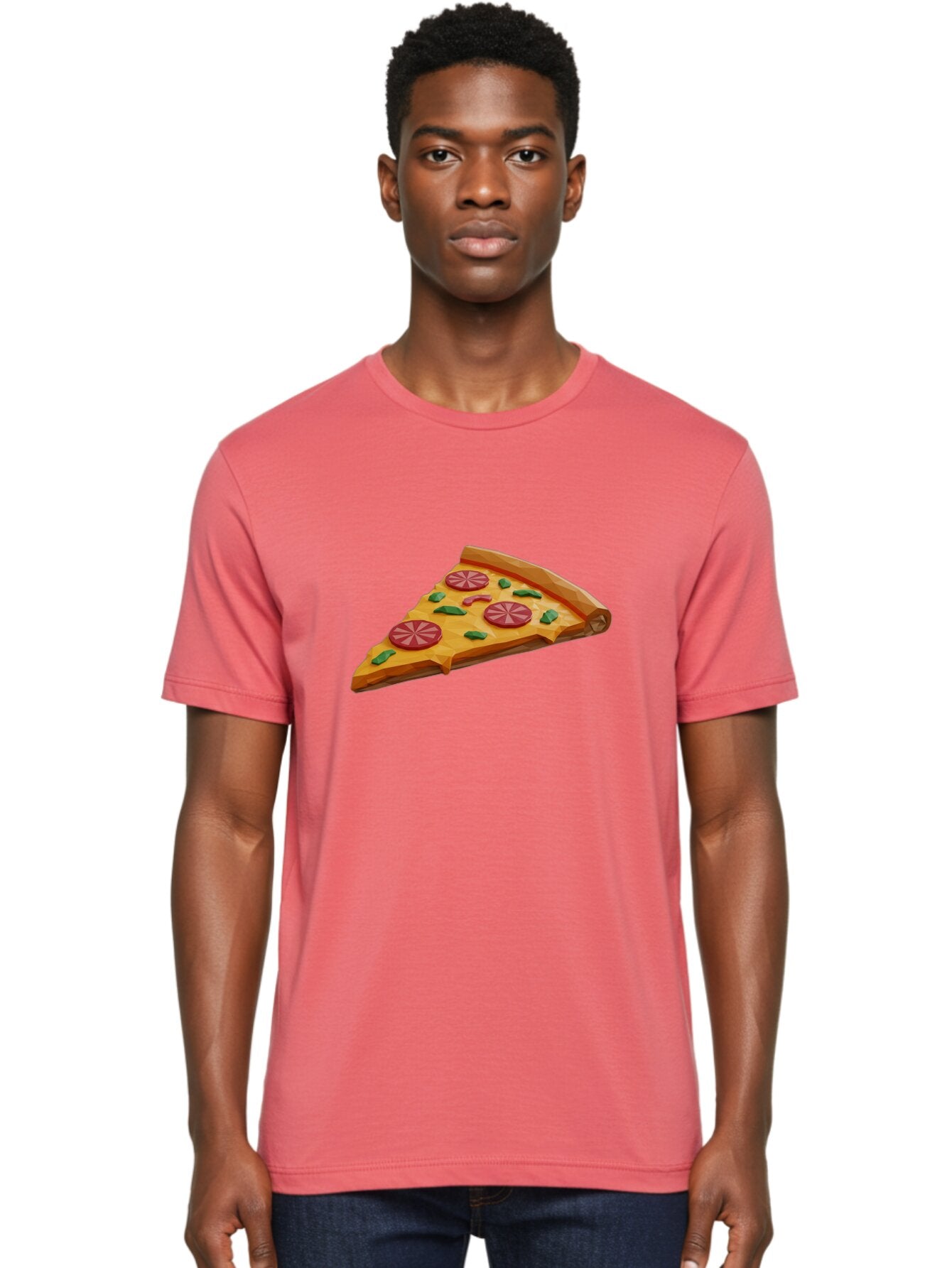 Pizza-Slice-3 Men'S Graphic Tee, 100% Cotton, Comfortable Casual Summer Wear, Machine Washable, Pizza Slice, Pepperoni, Basil Leaves, Italian Cuisine, Cheesy Goodness, Tasty Toppings, Food Graphics, Digital Illustration Bac291 17