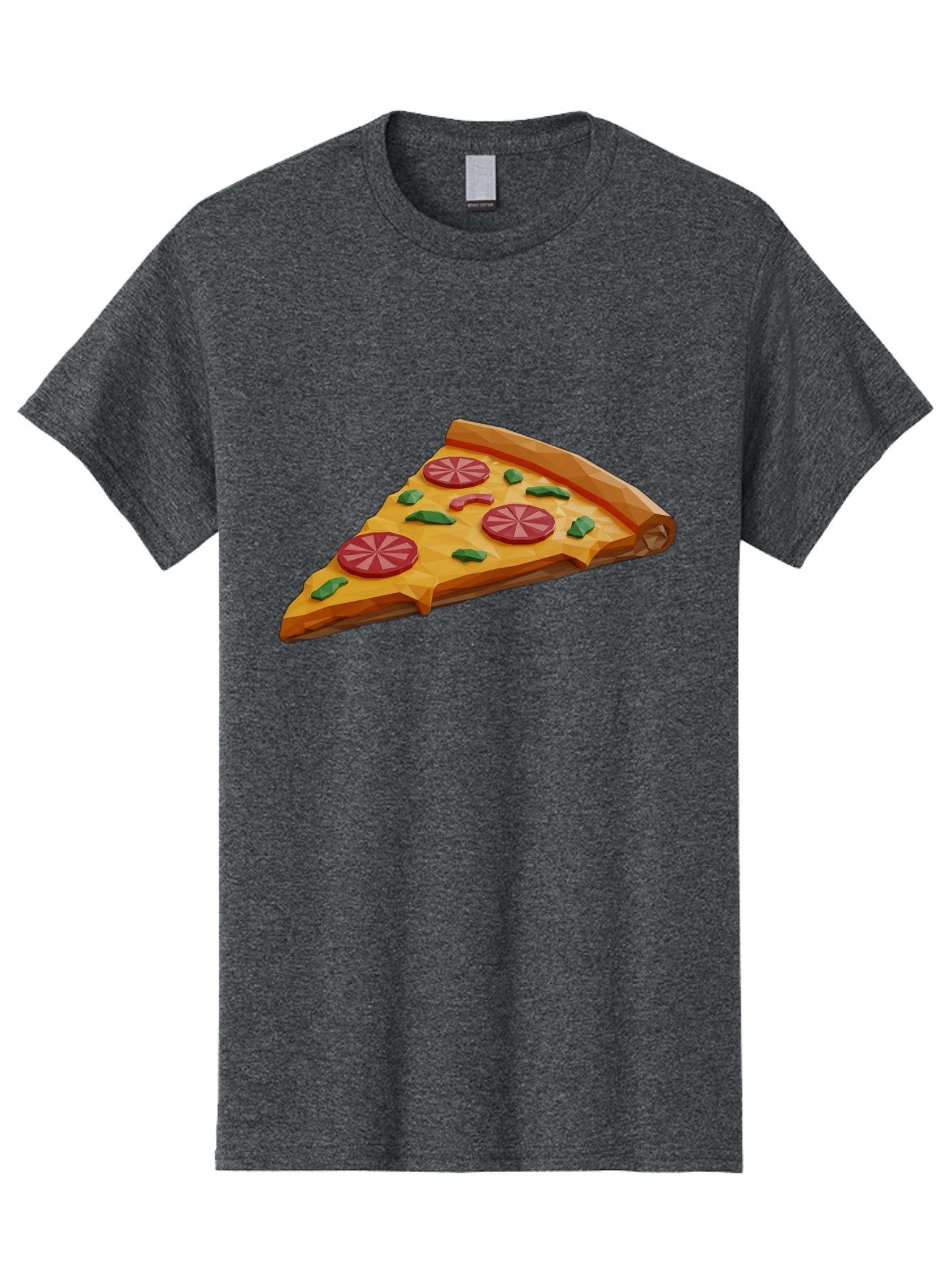 Pizza-Slice-3 Men'S Graphic Tee, 100% Cotton, Comfortable Casual Summer Wear, Machine Washable, Pizza Slice, Pepperoni, Basil Leaves, Italian Cuisine, Cheesy Goodness, Tasty Toppings, Food Graphics, Digital Illustration Bac291 7