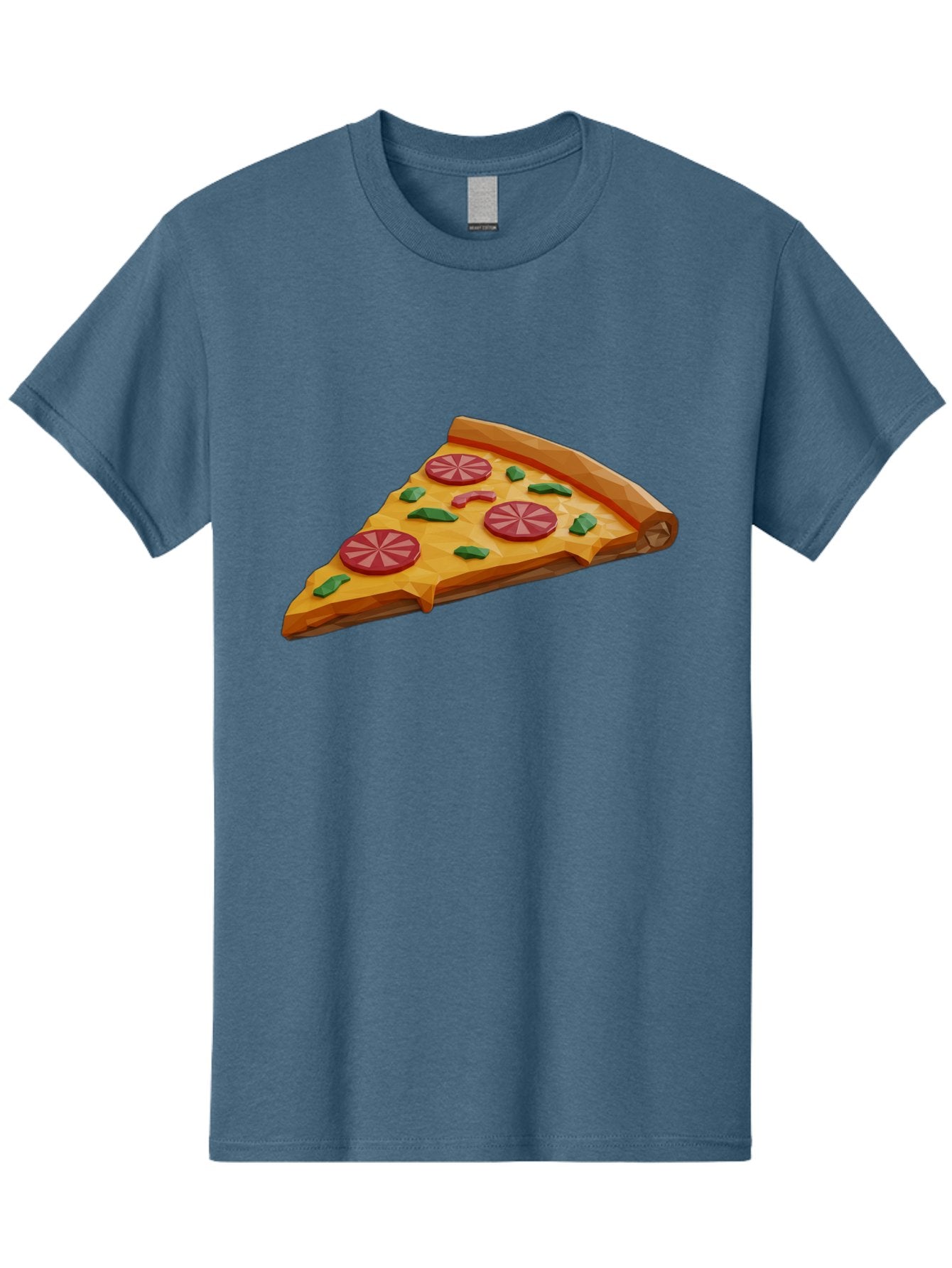 Pizza-Slice-3 Men'S Graphic Tee, 100% Cotton, Comfortable Casual Summer Wear, Machine Washable, Pizza Slice, Pepperoni, Basil Leaves, Italian Cuisine, Cheesy Goodness, Tasty Toppings, Food Graphics, Digital Illustration Bac291 3