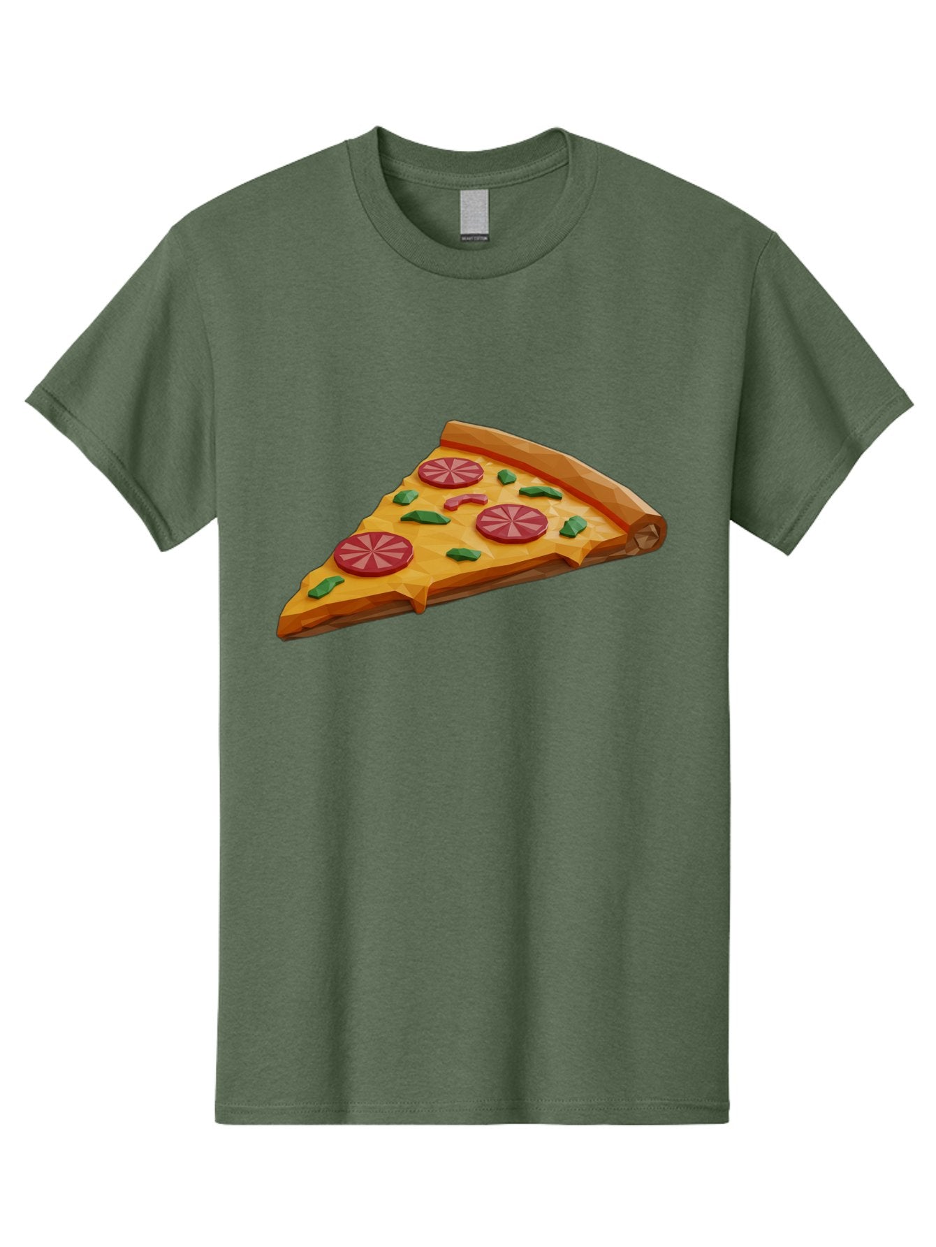 Pizza-Slice-3 Men'S Graphic Tee, 100% Cotton, Comfortable Casual Summer Wear, Machine Washable, Pizza Slice, Pepperoni, Basil Leaves, Italian Cuisine, Cheesy Goodness, Tasty Toppings, Food Graphics, Digital Illustration Bac291 6