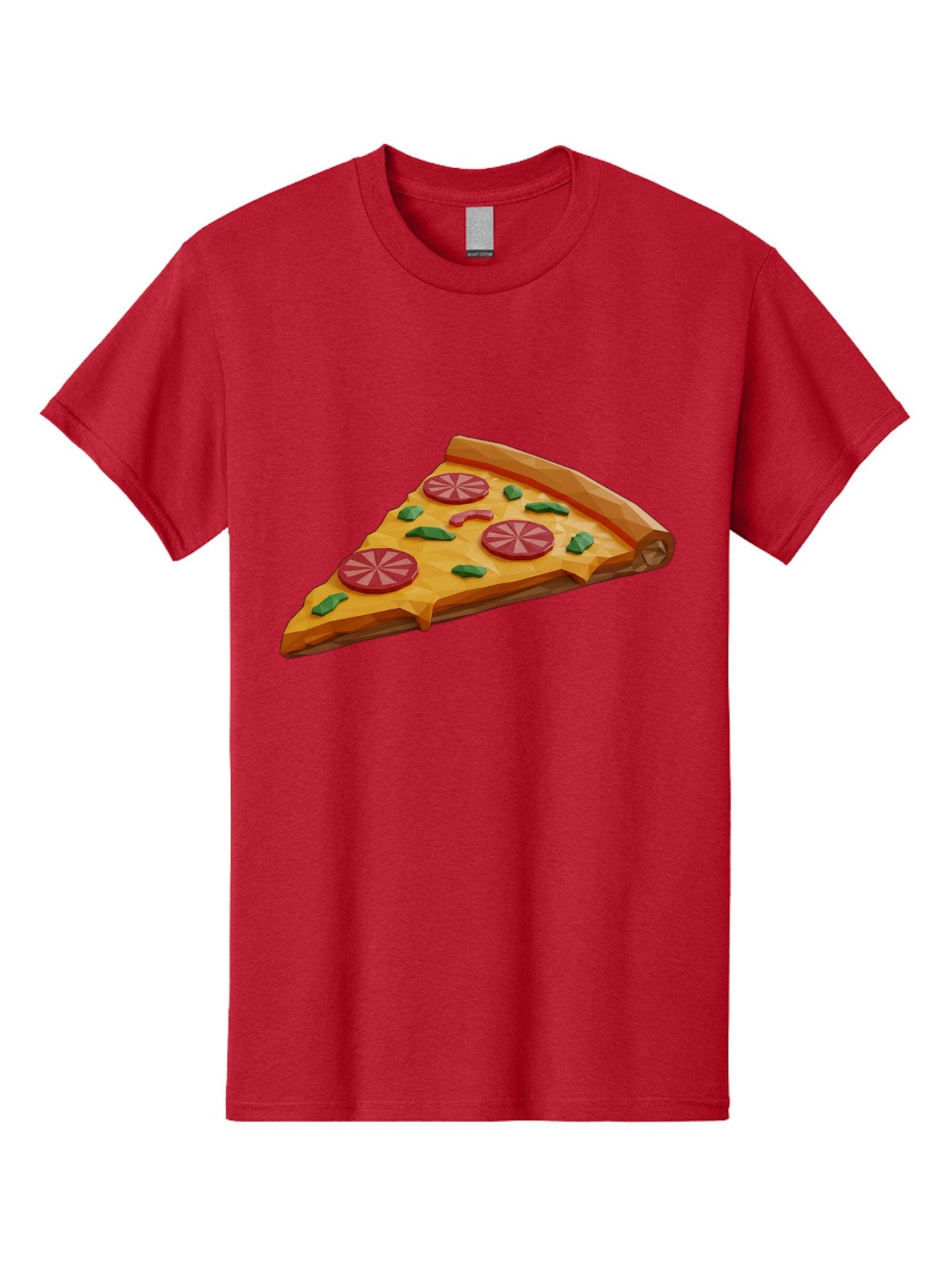Pizza-Slice-3 Men'S Graphic Tee, 100% Cotton, Comfortable Casual Summer Wear, Machine Washable, Pizza Slice, Pepperoni, Basil Leaves, Italian Cuisine, Cheesy Goodness, Tasty Toppings, Food Graphics, Digital Illustration Bac291 5