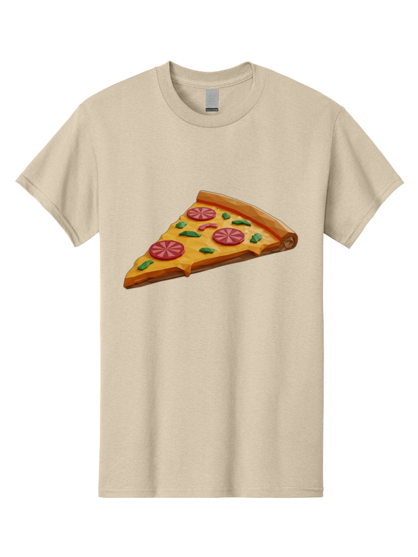 Pizza-Slice-3 Men'S Graphic Tee, 100% Cotton, Comfortable Casual Summer Wear, Machine Washable, Pizza Slice, Pepperoni, Basil Leaves, Italian Cuisine, Cheesy Goodness, Tasty Toppings, Food Graphics, Digital Illustration Bac291 4