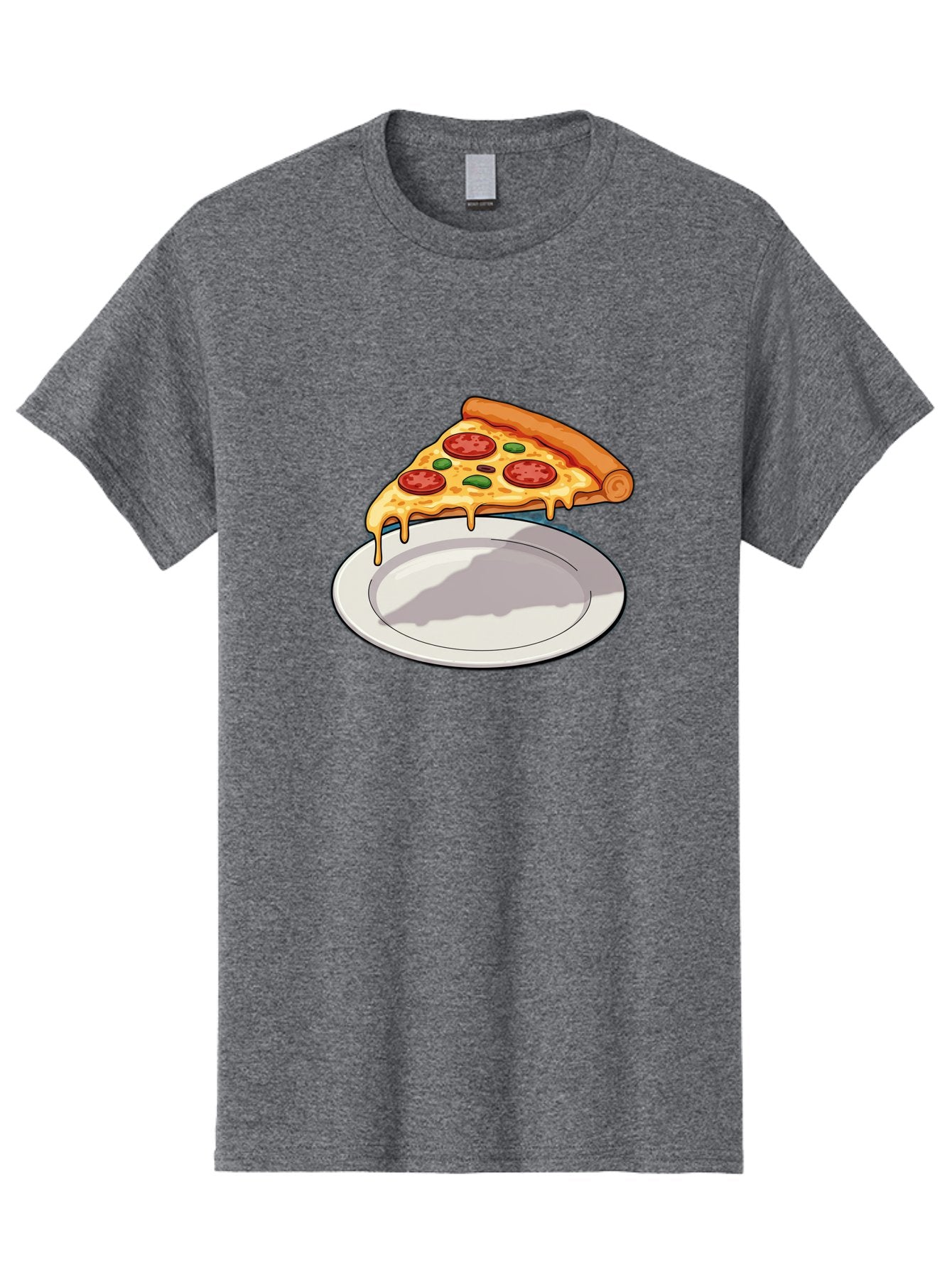 Pizza-Slice-30 Men'S Graphic Tee, 100% Cotton, Comfortable Casual Summer Wear, Machine Washable, Pizza Slice On A Plate, Gooey Cheese, Tomato Sauce, Basil Leaves, Italian Food, Delicious Meal, Appetizing Dish, Savory Flavors Bac292 7