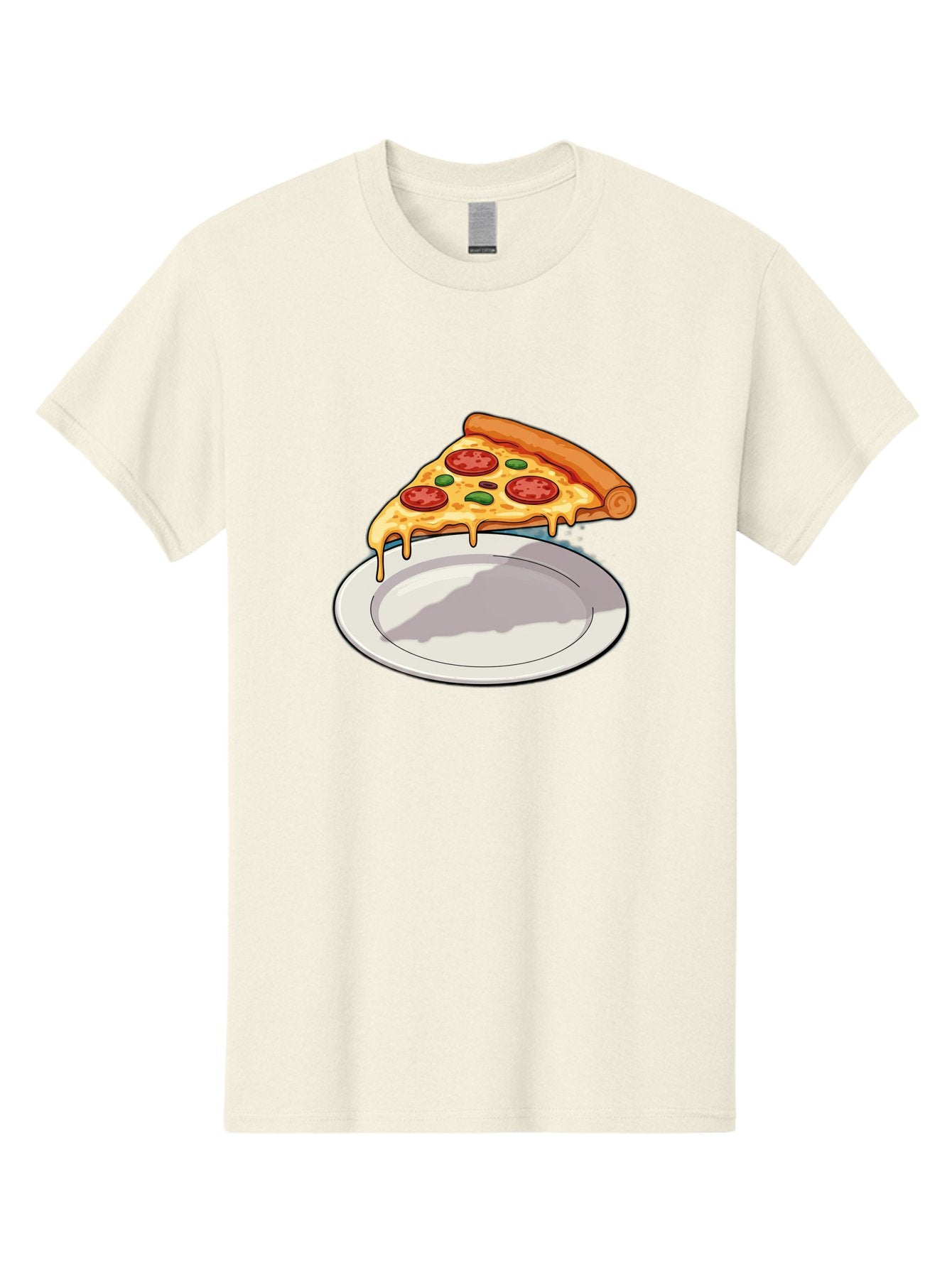 Pizza-Slice-30 Men'S Graphic Tee, 100% Cotton, Comfortable Casual Summer Wear, Machine Washable, Pizza Slice On A Plate, Gooey Cheese, Tomato Sauce, Basil Leaves, Italian Food, Delicious Meal, Appetizing Dish, Savory Flavors Bac292 12