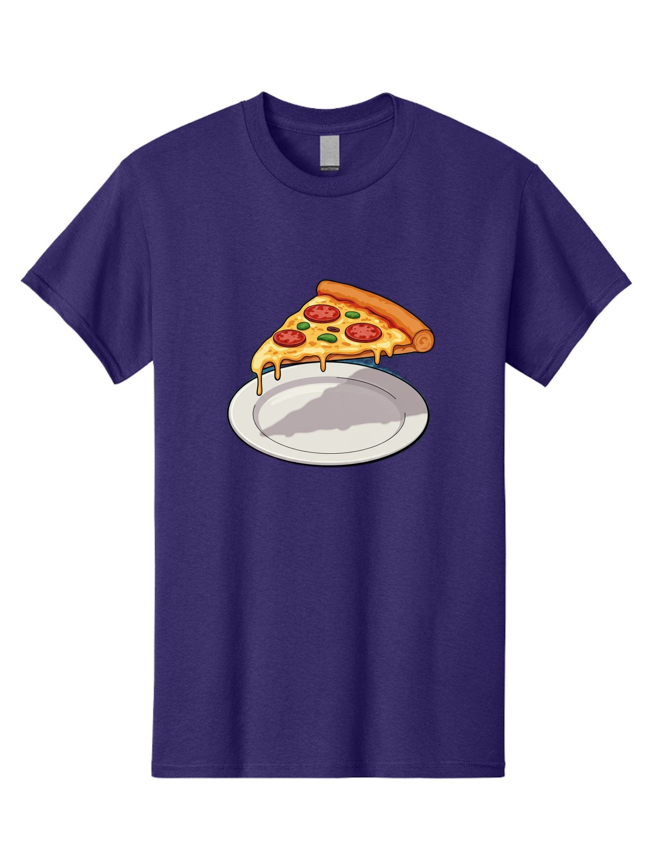 Pizza-Slice-30 Men'S Graphic Tee, 100% Cotton, Comfortable Casual Summer Wear, Machine Washable, Pizza Slice On A Plate, Gooey Cheese, Tomato Sauce, Basil Leaves, Italian Food, Delicious Meal, Appetizing Dish, Savory Flavors Bac292 9