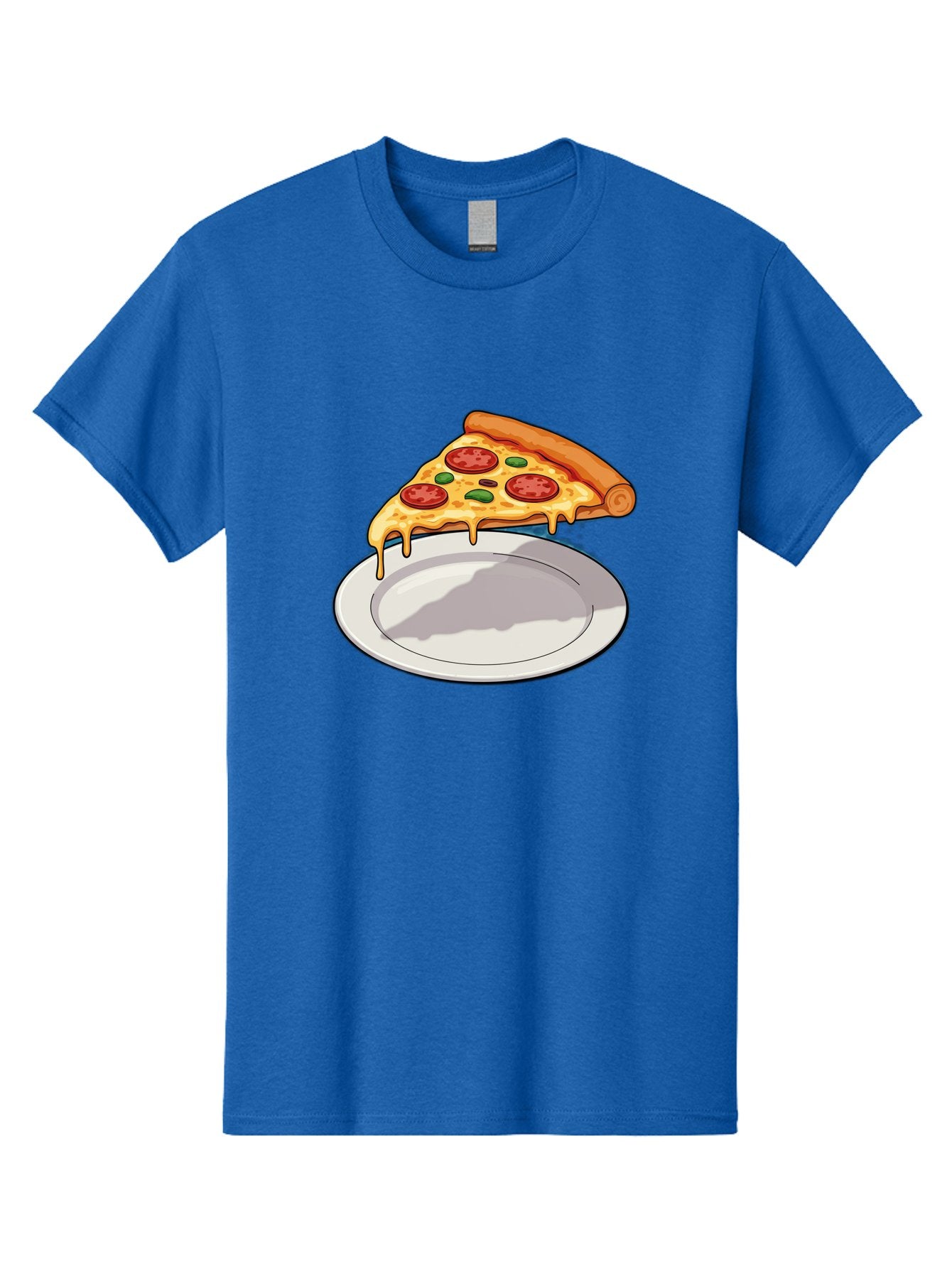 Pizza-Slice-30 Men'S Graphic Tee, 100% Cotton, Comfortable Casual Summer Wear, Machine Washable, Pizza Slice On A Plate, Gooey Cheese, Tomato Sauce, Basil Leaves, Italian Food, Delicious Meal, Appetizing Dish, Savory Flavors Bac292 4