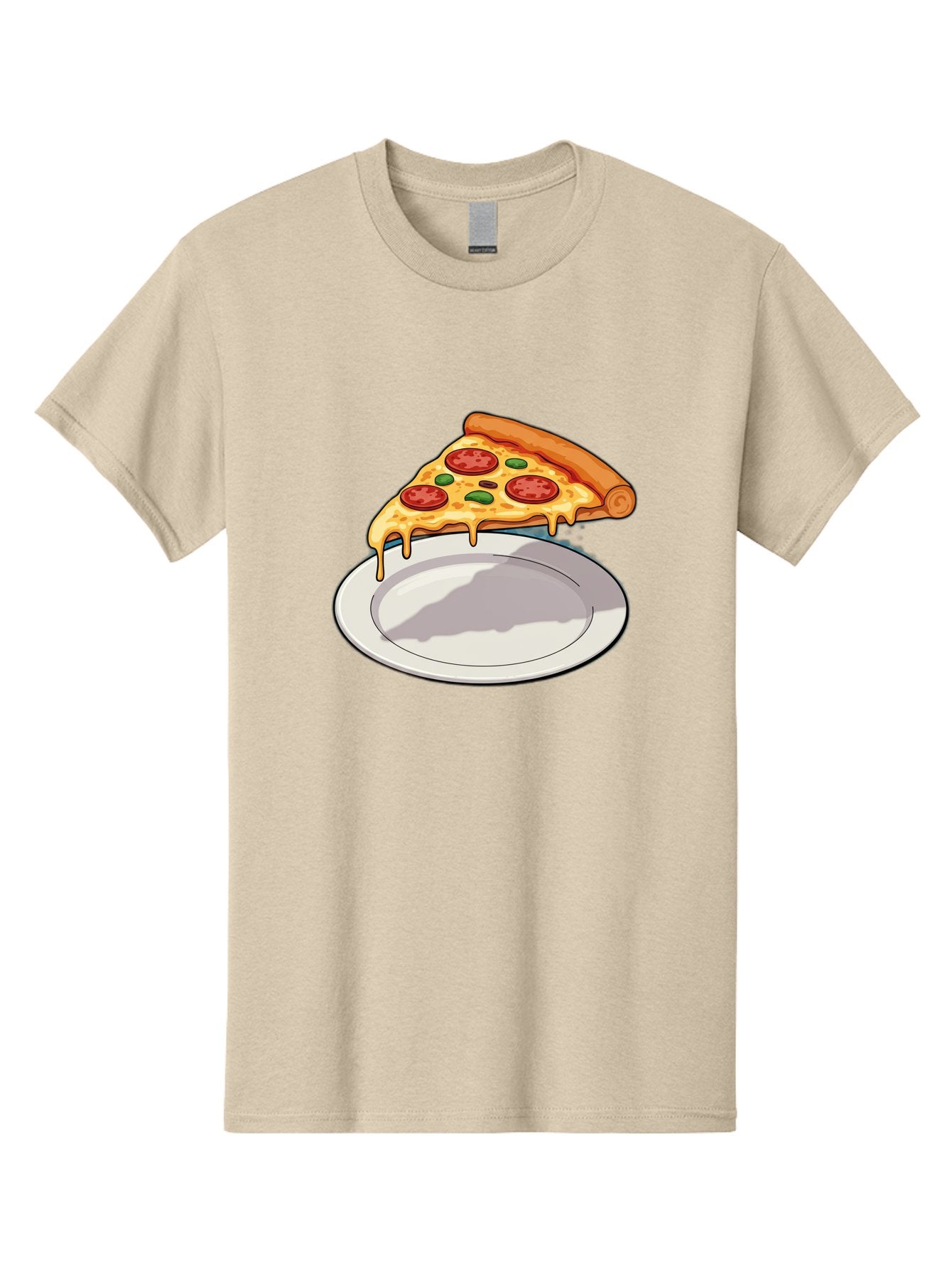 Pizza-Slice-30 Men'S Graphic Tee, 100% Cotton, Comfortable Casual Summer Wear, Machine Washable, Pizza Slice On A Plate, Gooey Cheese, Tomato Sauce, Basil Leaves, Italian Food, Delicious Meal, Appetizing Dish, Savory Flavors Bac292 13