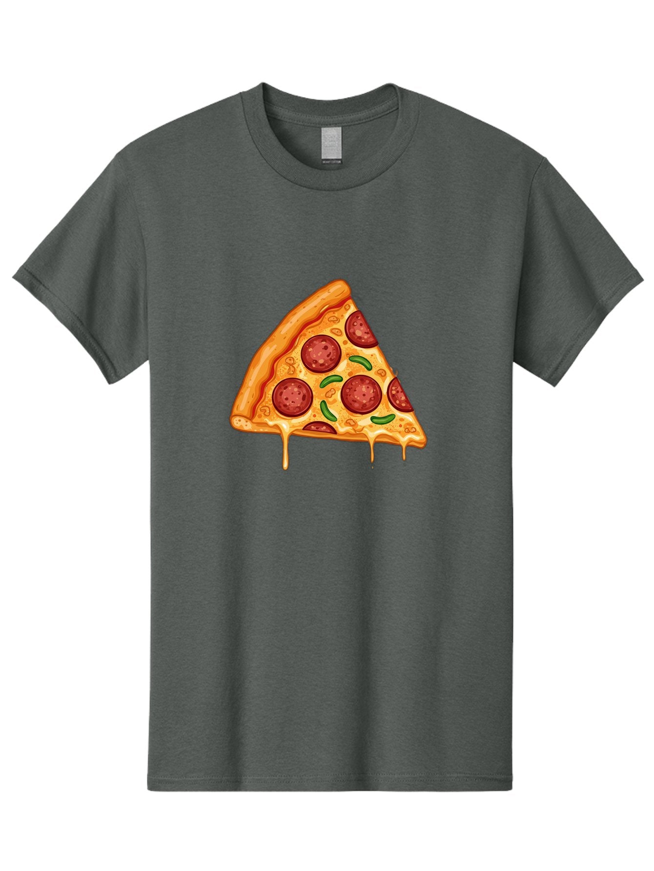 Pizza-Slice-32 Men'S Graphic Tee, 100% Cotton, Comfortable Casual Summer Wear, Machine Washable, Pepperoni Pizza Slice, Cheesy Goodness, Melted Cheese, Pepperoni Toppings, Jalapeno Slices, Italian Cuisine, Delicious Food, Savory Flavors, Bac294 12
