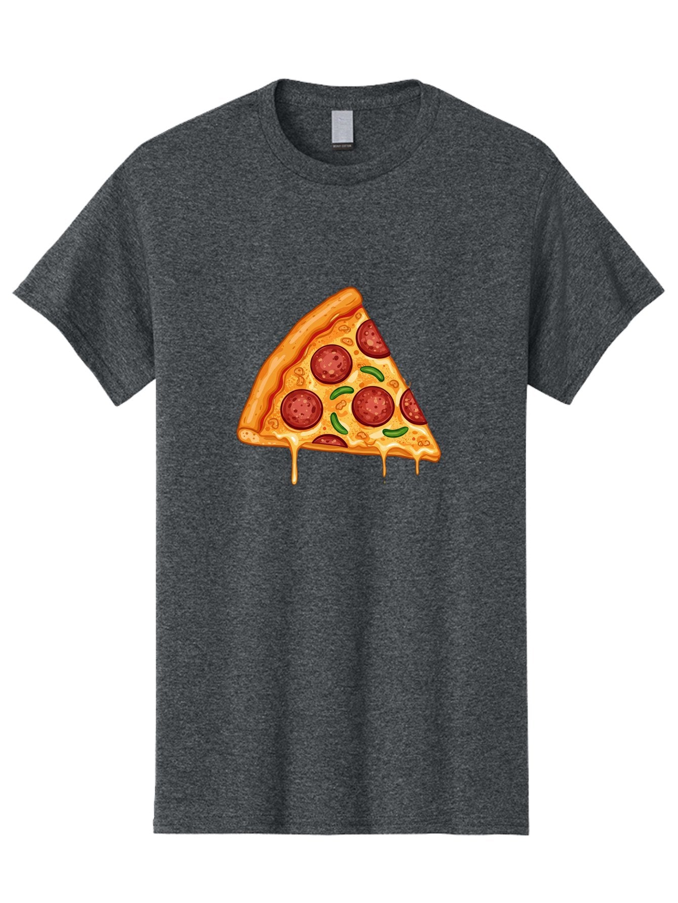 Pizza-Slice-32 Men'S Graphic Tee, 100% Cotton, Comfortable Casual Summer Wear, Machine Washable, Pepperoni Pizza Slice, Cheesy Goodness, Melted Cheese, Pepperoni Toppings, Jalapeno Slices, Italian Cuisine, Delicious Food, Savory Flavors, Bac294 10