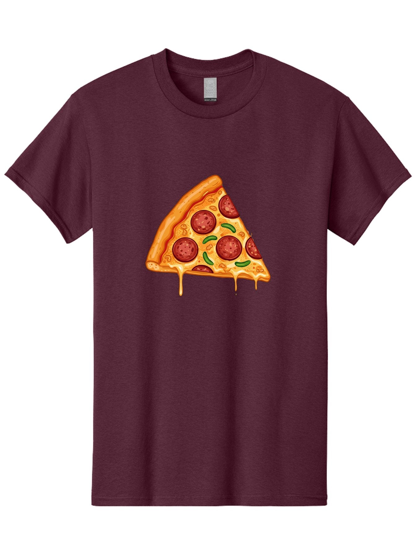 Pizza-Slice-32 Men'S Graphic Tee, 100% Cotton, Comfortable Casual Summer Wear, Machine Washable, Pepperoni Pizza Slice, Cheesy Goodness, Melted Cheese, Pepperoni Toppings, Jalapeno Slices, Italian Cuisine, Delicious Food, Savory Flavors, Bac294 3